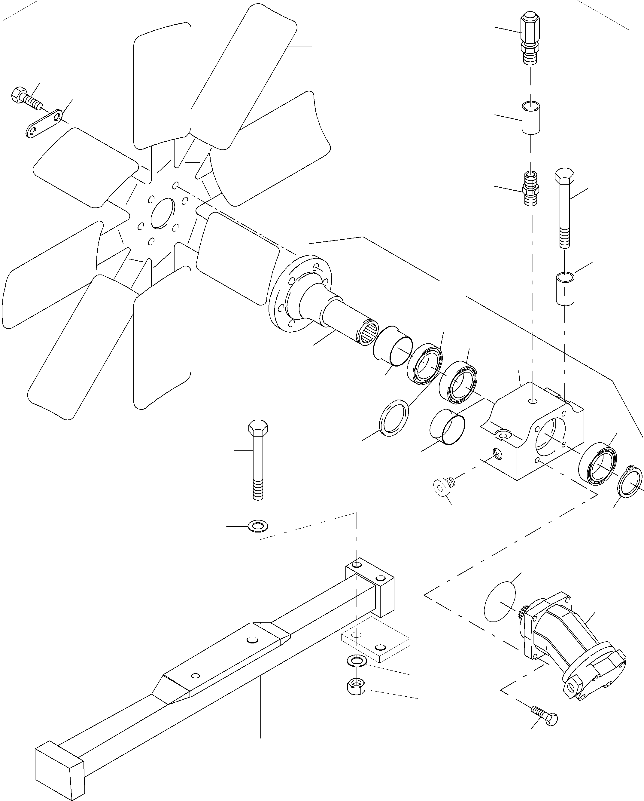 Komatsu parts book diagram for PC8000-11 S/N 12118: OIL COOLER - FAN DRIVE DOWN