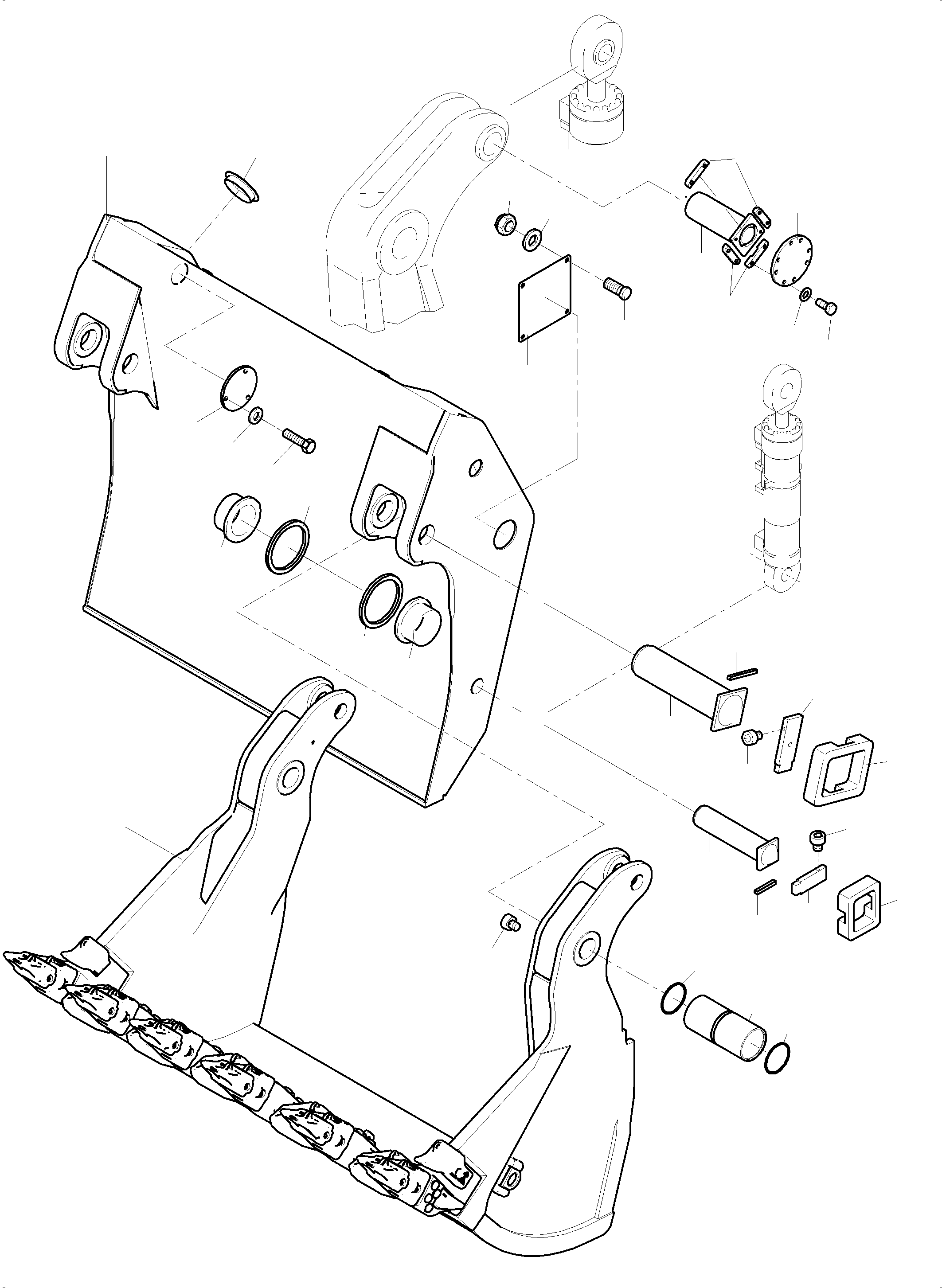 Komatsu parts book diagram for PC8000-11 S/N 12118: BULLCLAM BUCKET 42,0 CBM
