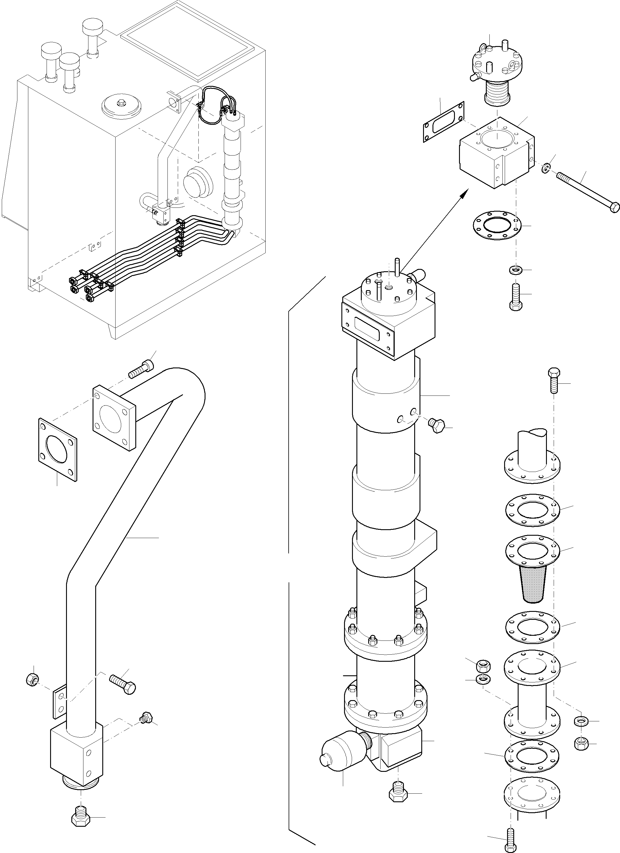 Komatsu parts book diagram for PC8000-11 S/N 12118: PIPING-MAIN OIL TANK