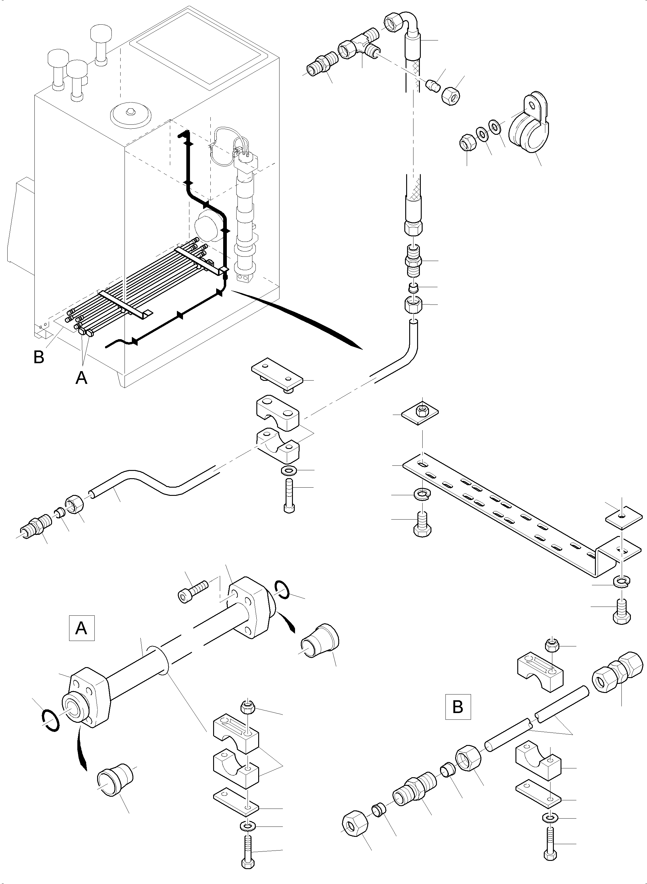 Komatsu parts book diagram for PC8000-11 S/N 12118: PIPING-MAIN OIL TANK