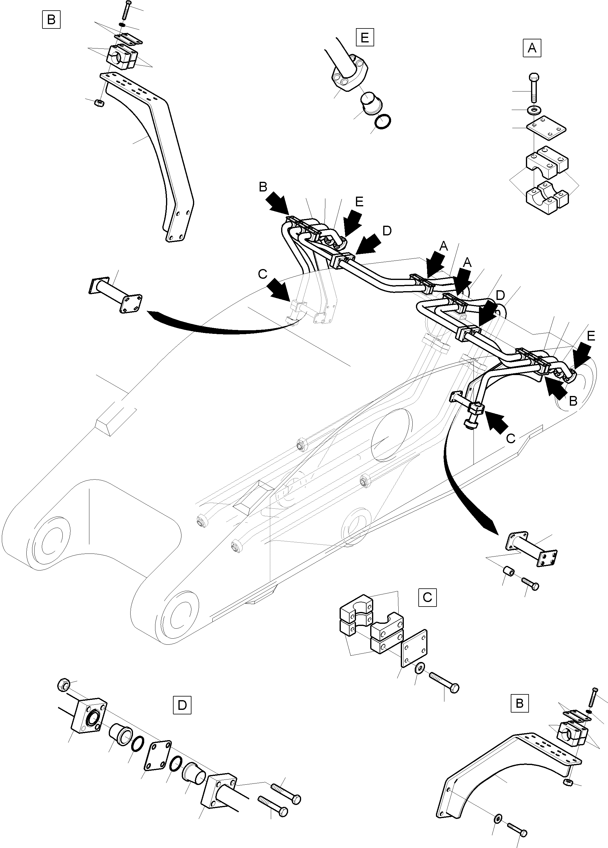 Komatsu parts book diagram for PC8000-11 S/N 12118: STICK 5,75M