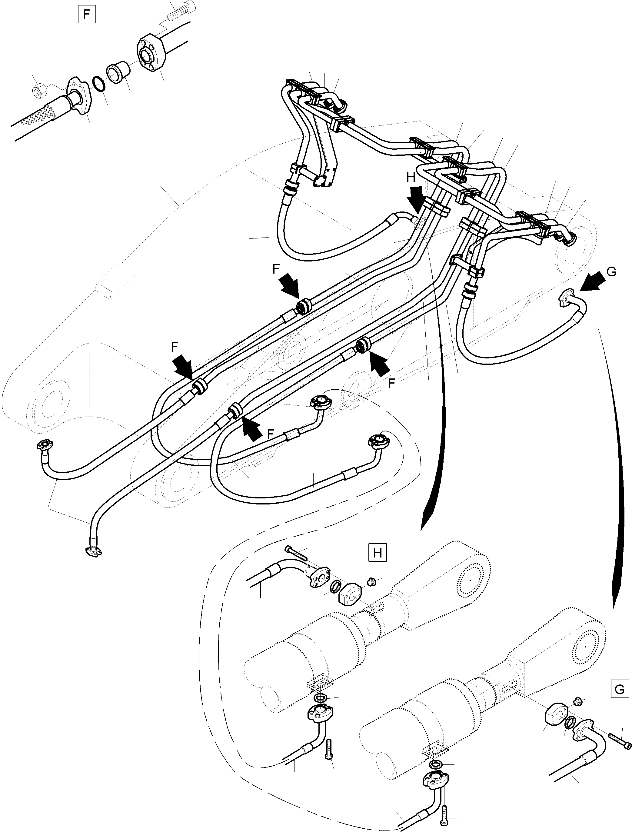 Komatsu parts book diagram for PC8000-11 S/N 12118: STICK 5,75M