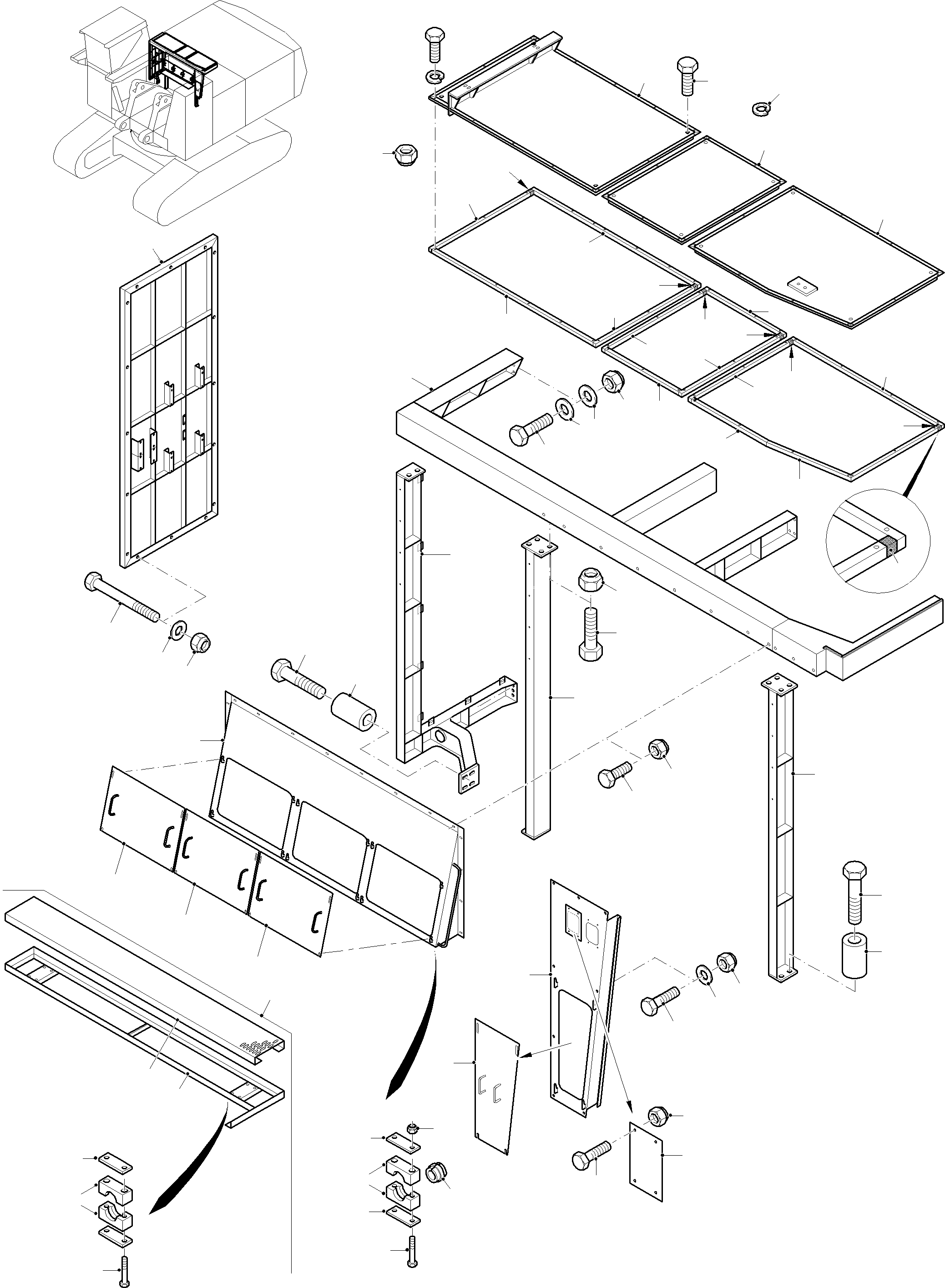 Komatsu parts book diagram for PC8000-11 S/N 12118: COVER, FRONT