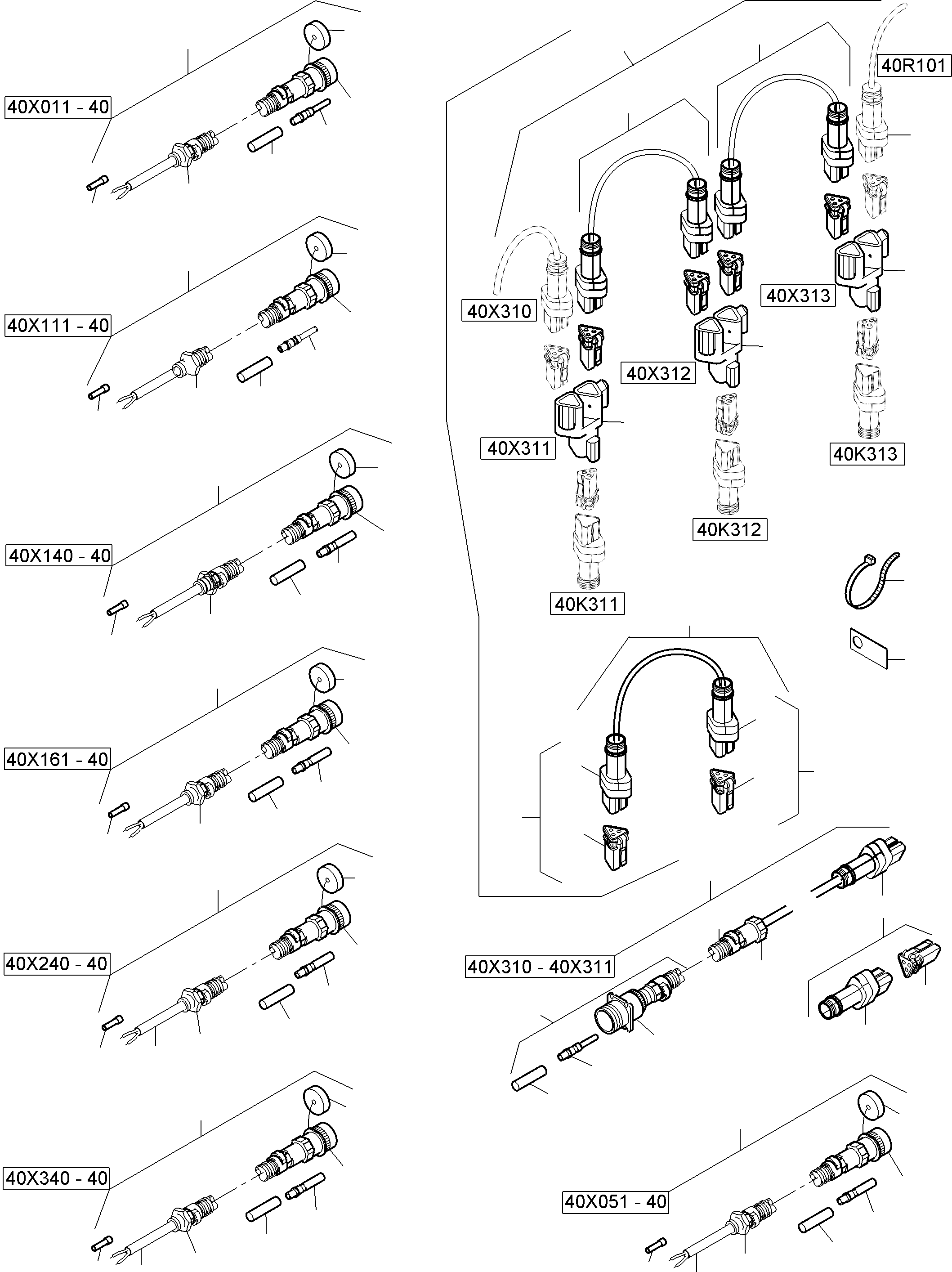 Komatsu parts book diagram for PC8000-11 S/N 12118: SWITCH CABINET ORT 40