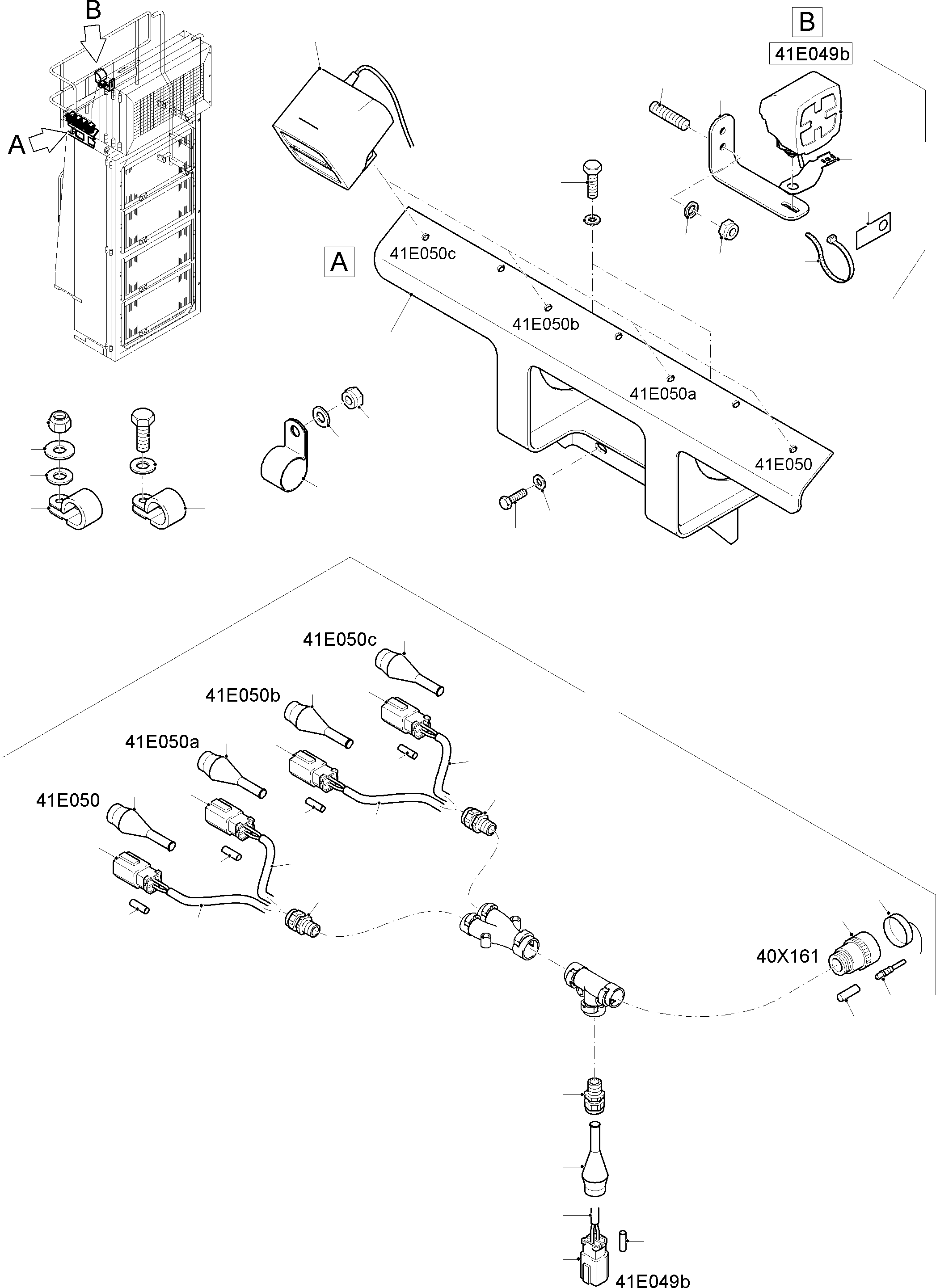 Komatsu parts book diagram for PC8000-11 S/N 12118: LIGHTING EQUIPMENT-OIL COOLER