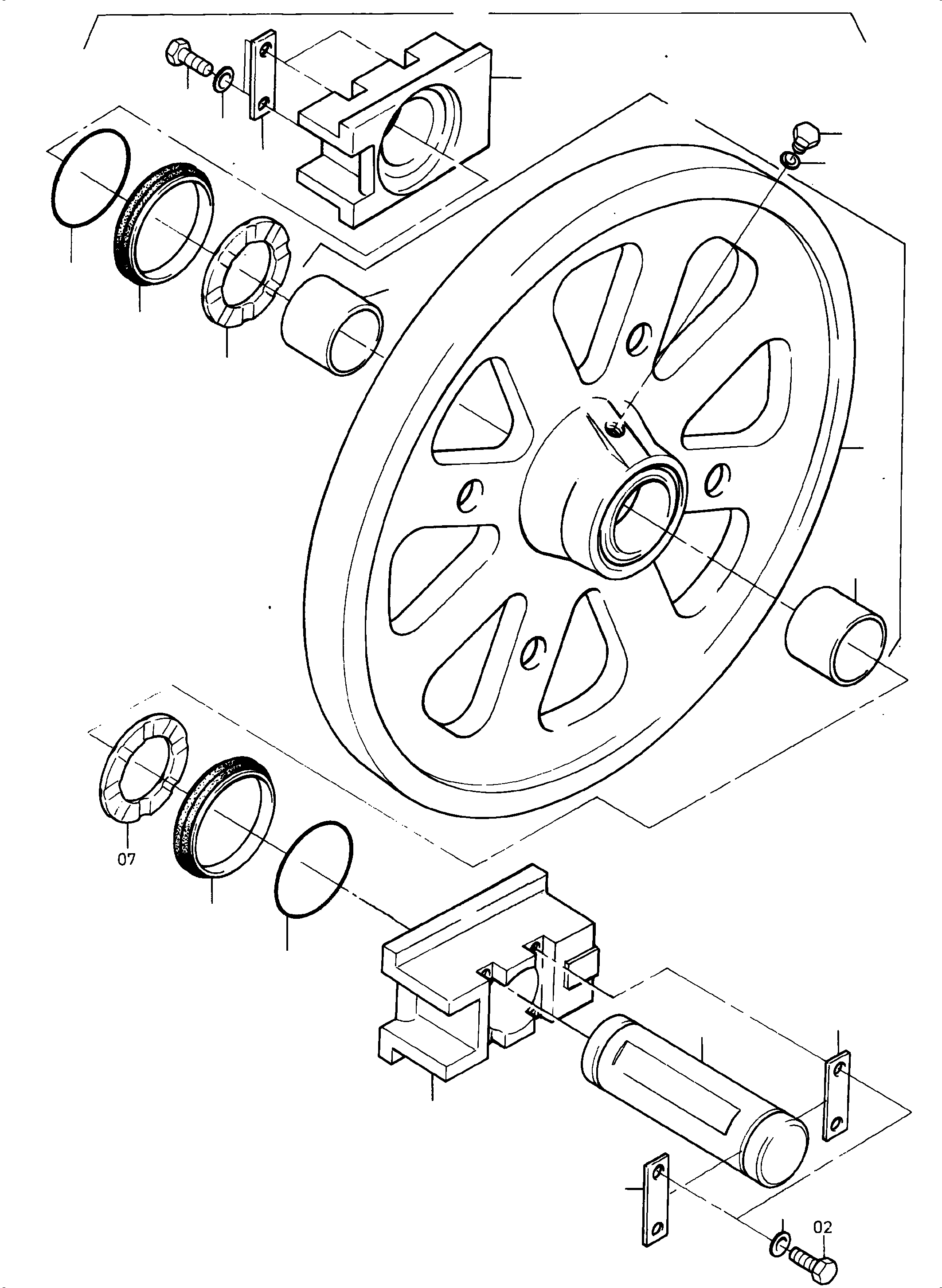Komatsu parts book diagram for H455-SD S/N 15009: IDLER ASSY.