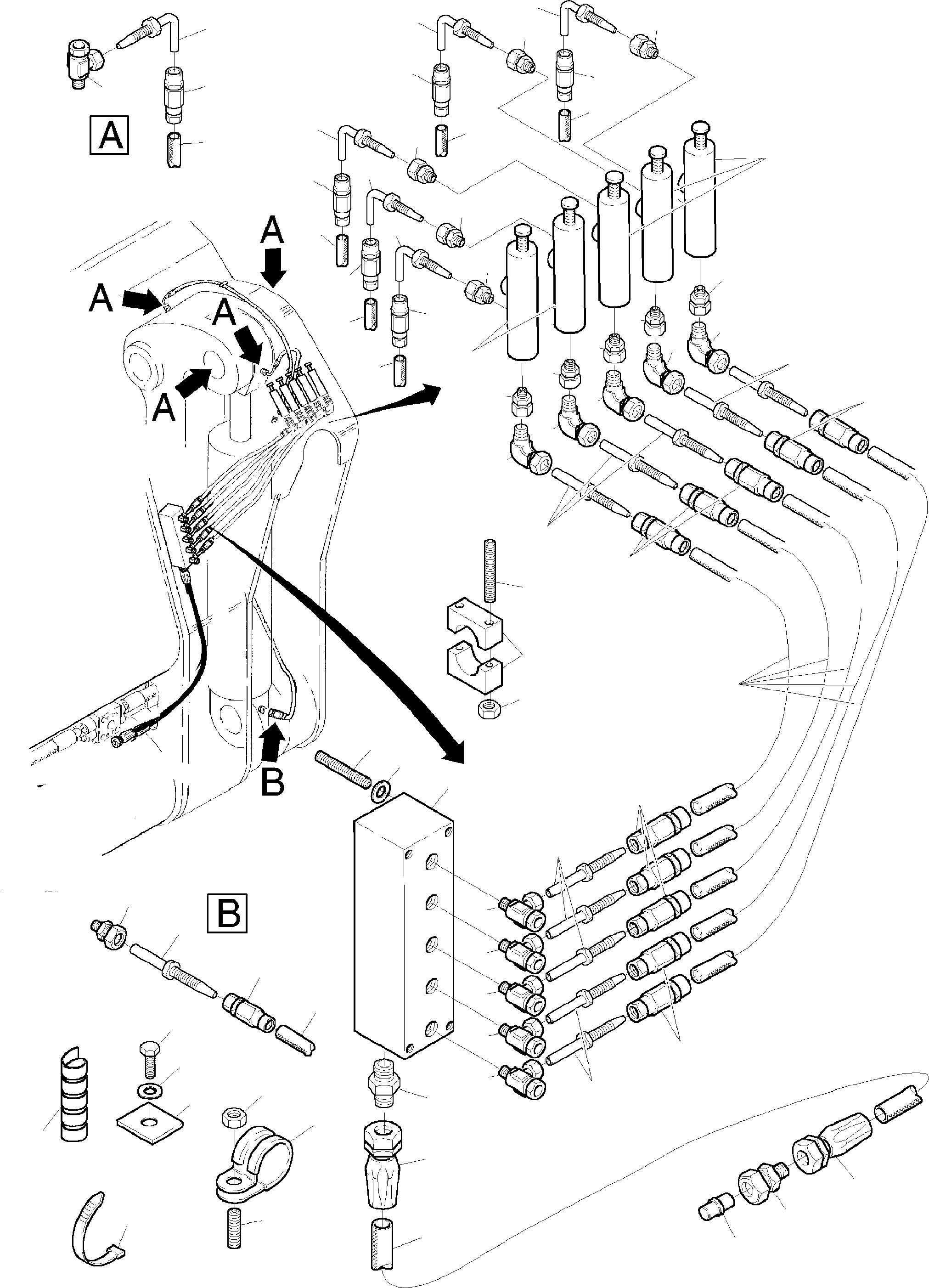 Komatsu parts book diagram for H455-SD S/N 15009: BULLCLAM - CENTRAL LUBRICATION