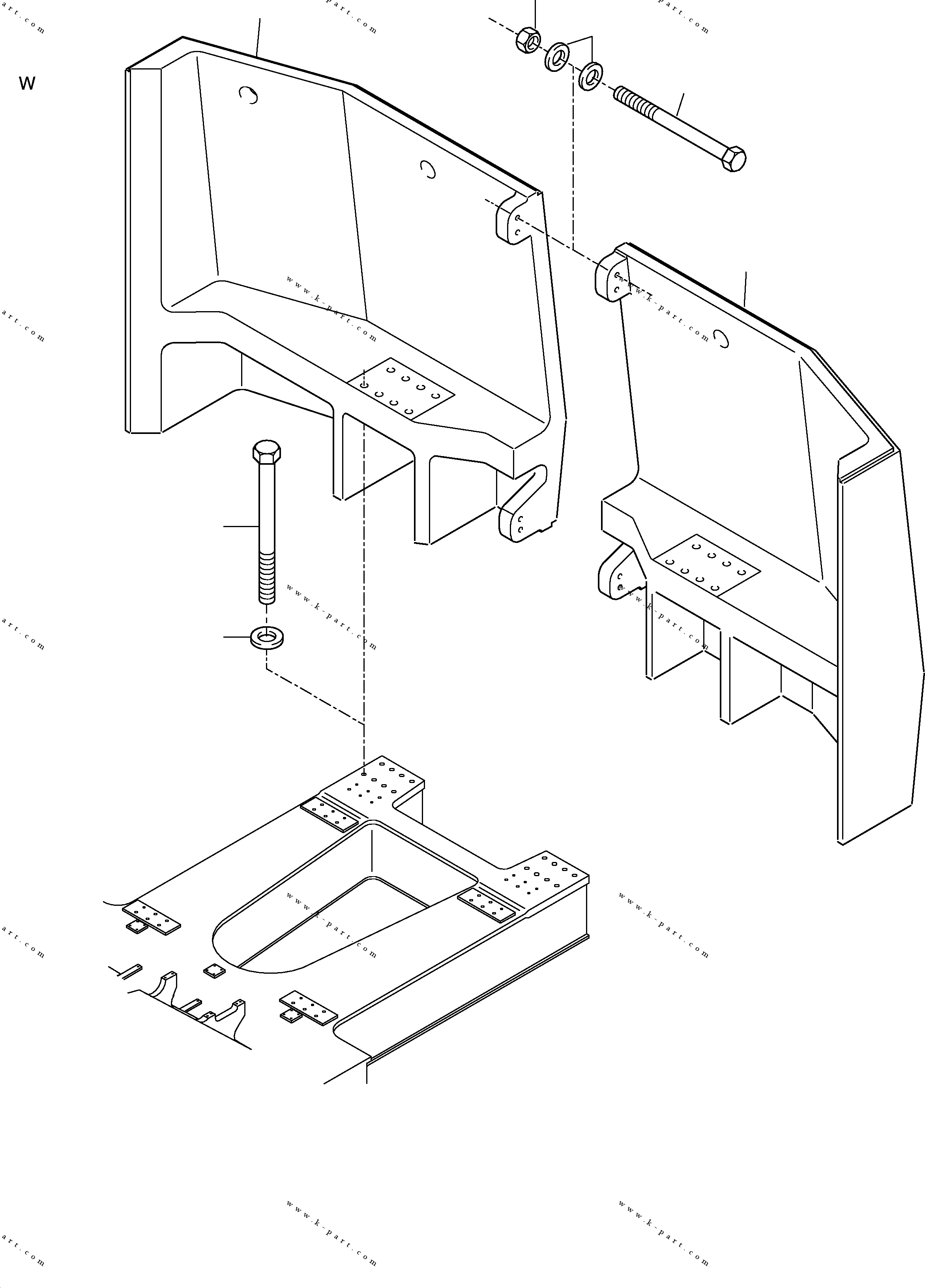 Komatsu parts book diagram for H455-SD S/N 15009: COUNTERWEIGHT ARR.