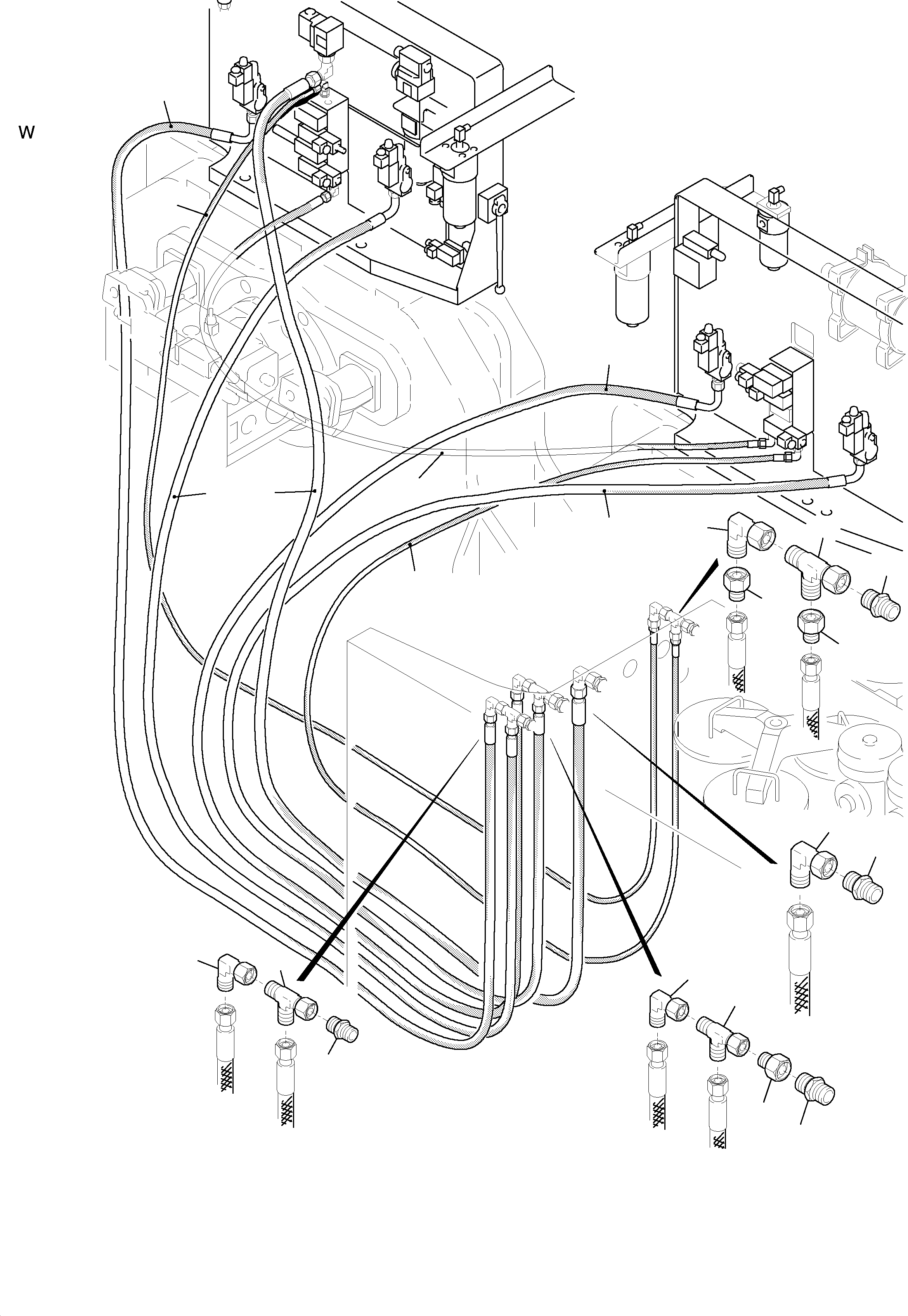 Komatsu parts book diagram for H455-SD S/N 15009: TANK LINES, CONTROL,-AND FILTER PLATES