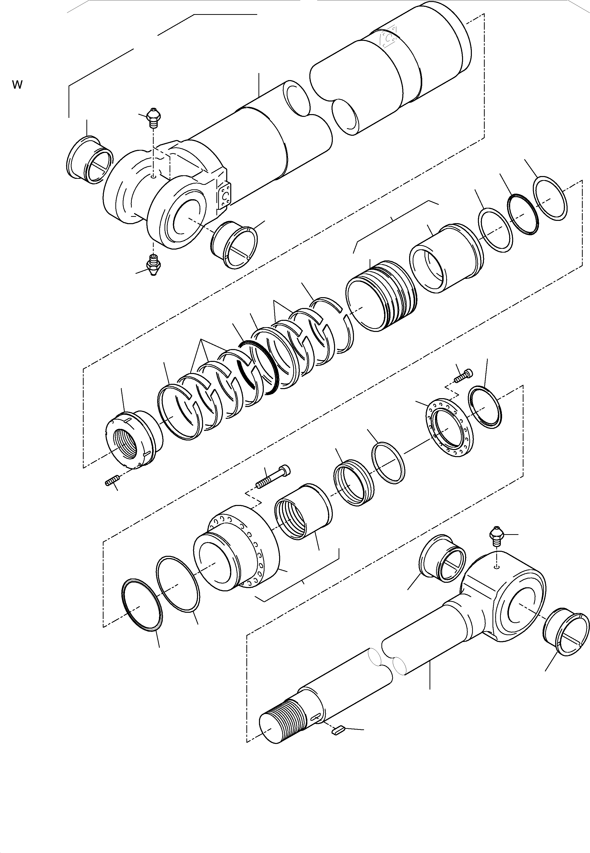 Komatsu parts book diagram for H455-SD S/N 15009: HYDRAULIC CYLINDER