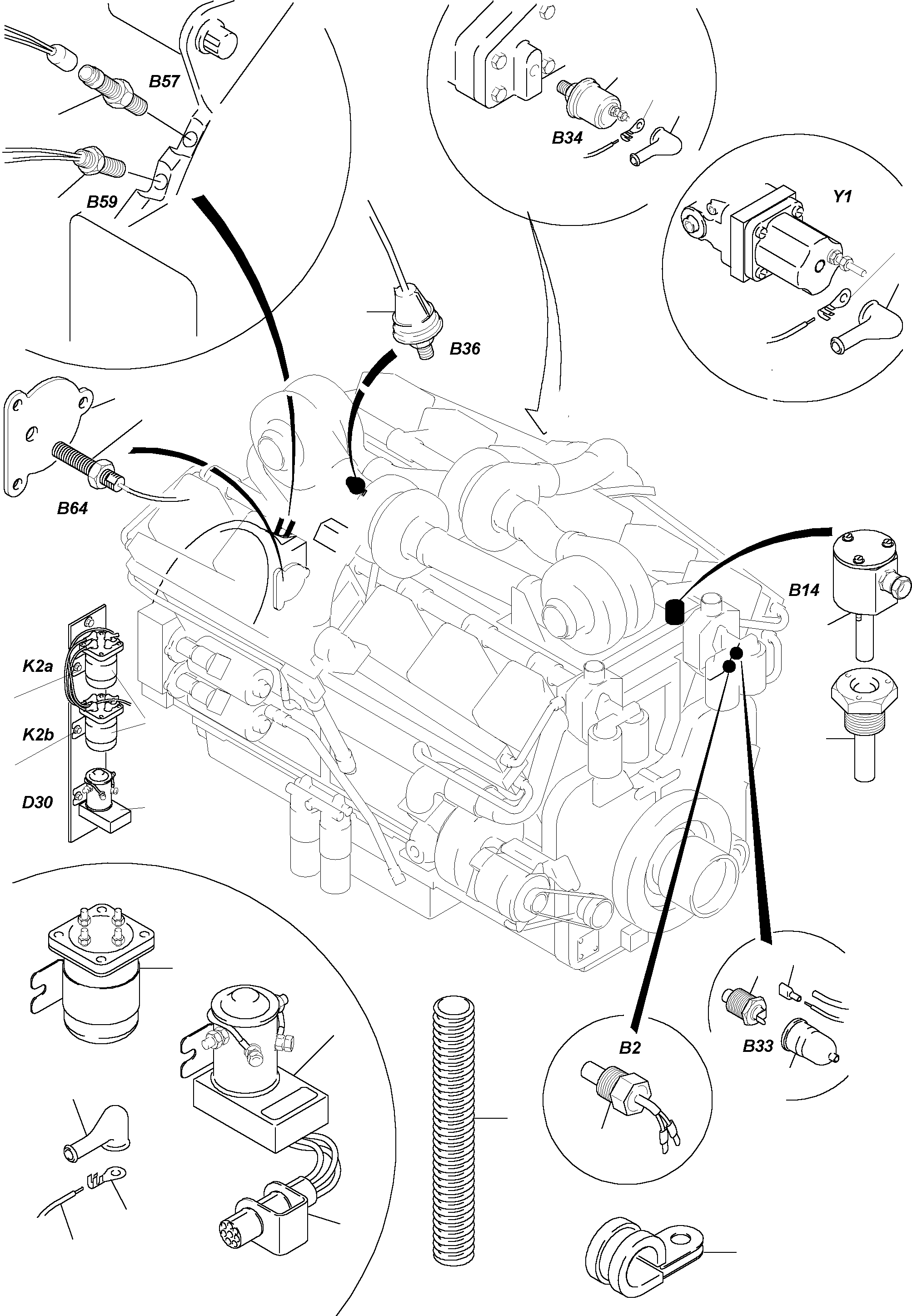 Komatsu parts book diagram for H455-SD S/N 15009: DIESEL ENGINE - ELECTRIC