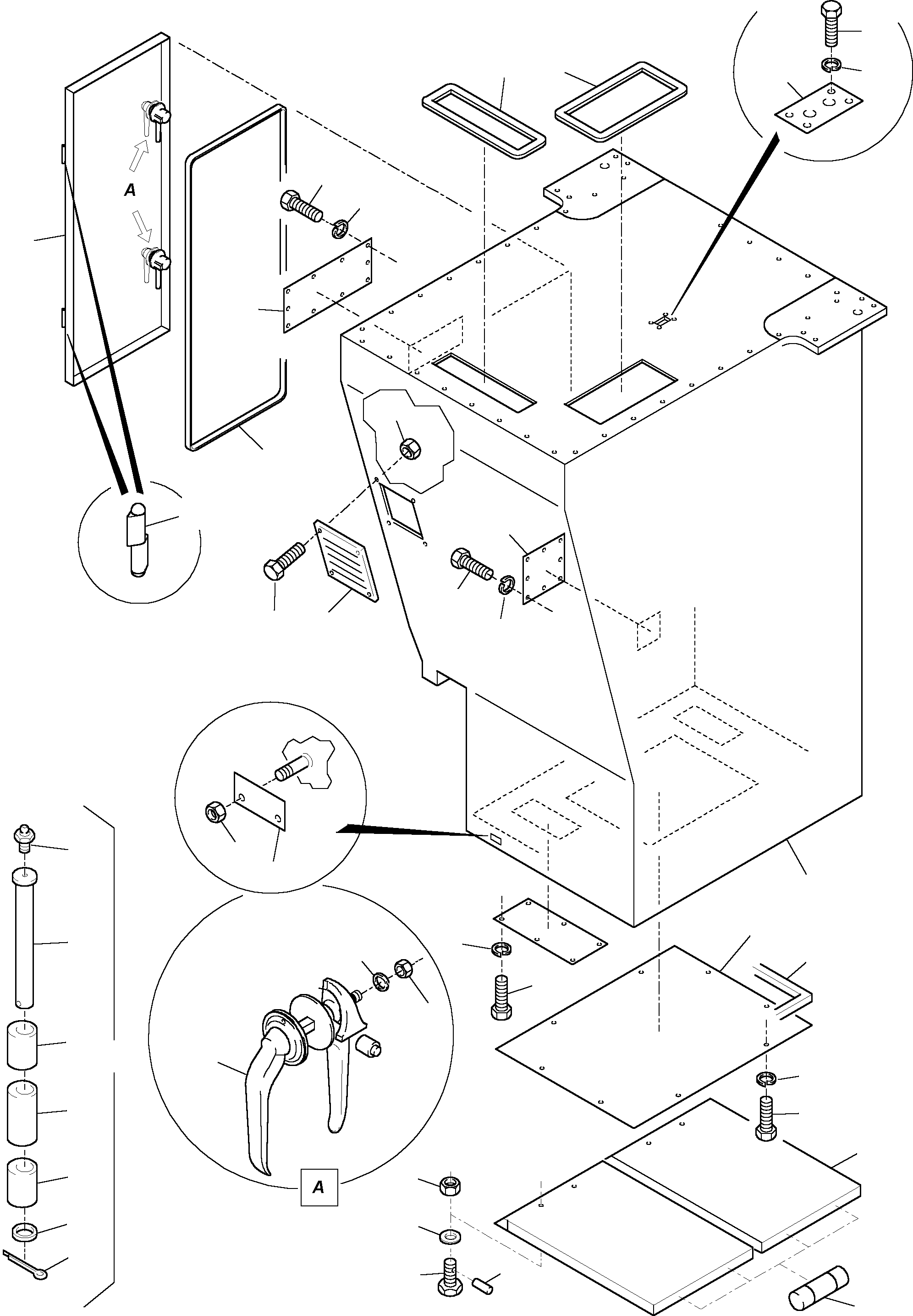Komatsu parts book diagram for H455-SD S/N 15009: CAB SUPPORT, MOUNTING