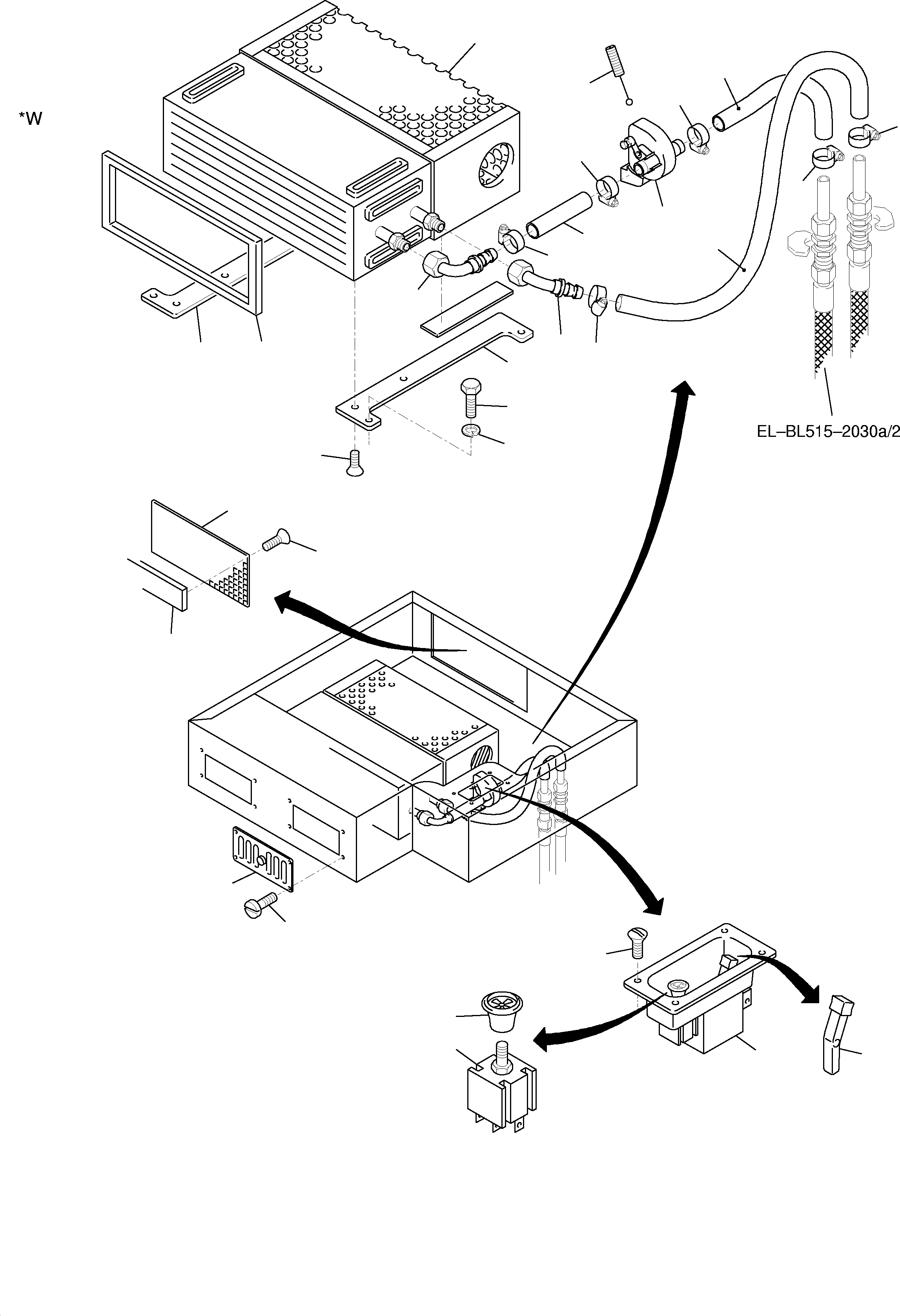 Komatsu parts book diagram for H455-SD S/N 15009: CAB HEATER ARR.