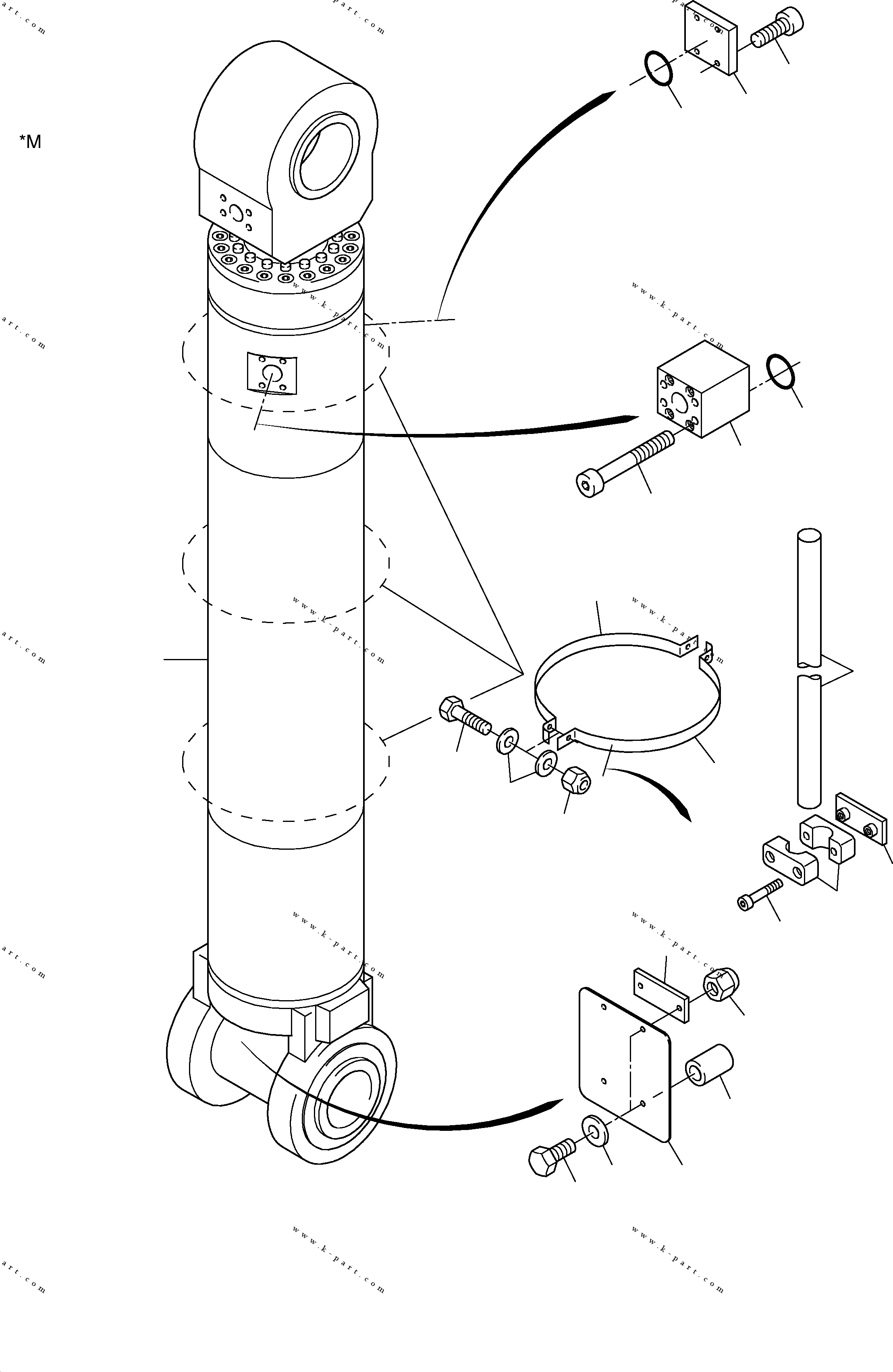 Komatsu parts book diagram for H455-SD S/N 15009: PIPES - BULLCLAM BUCKET CYLINDER RH/LH