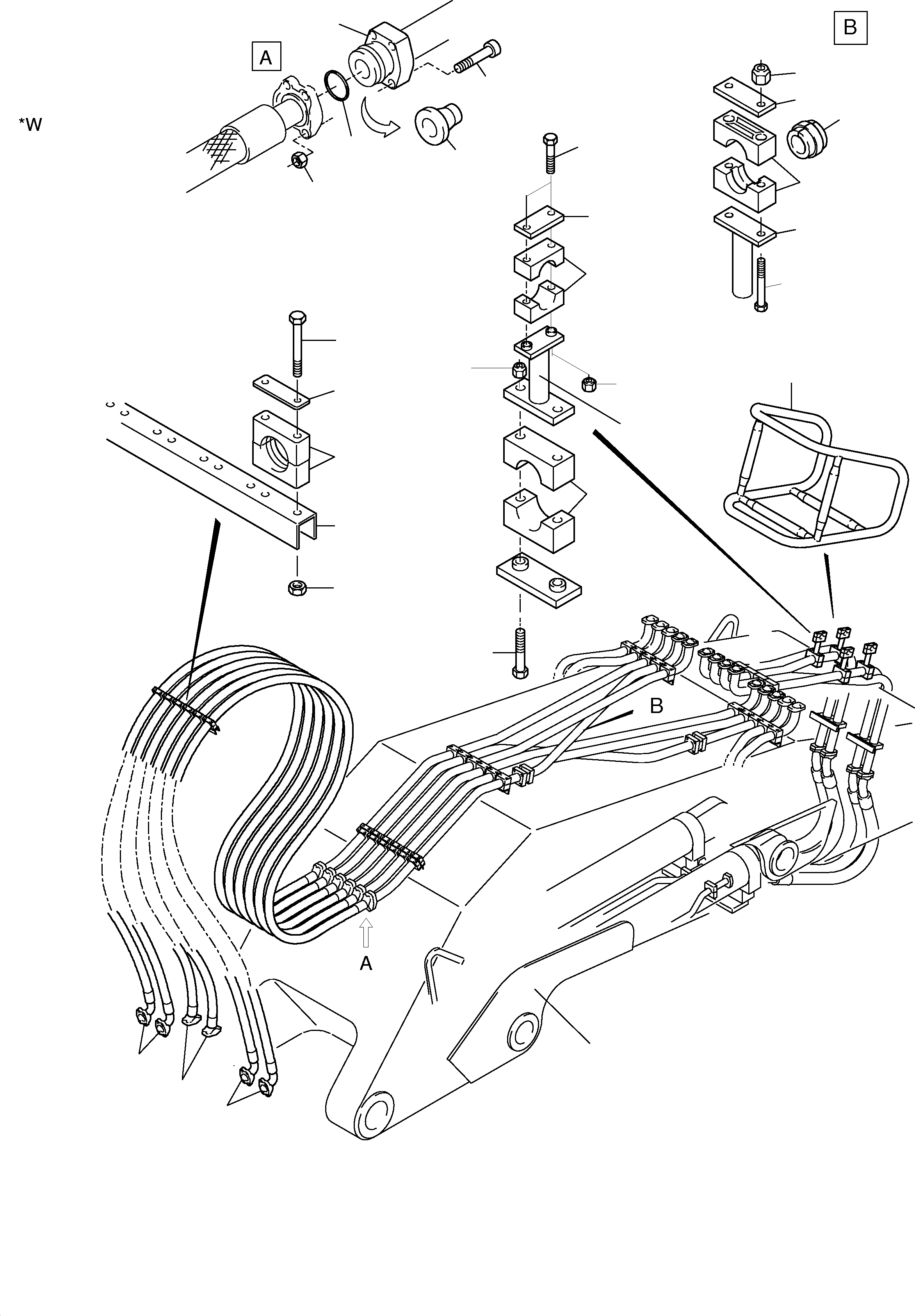 Komatsu parts book diagram for H455-SD S/N 15009: BULLCLAM BUCKET BOOM