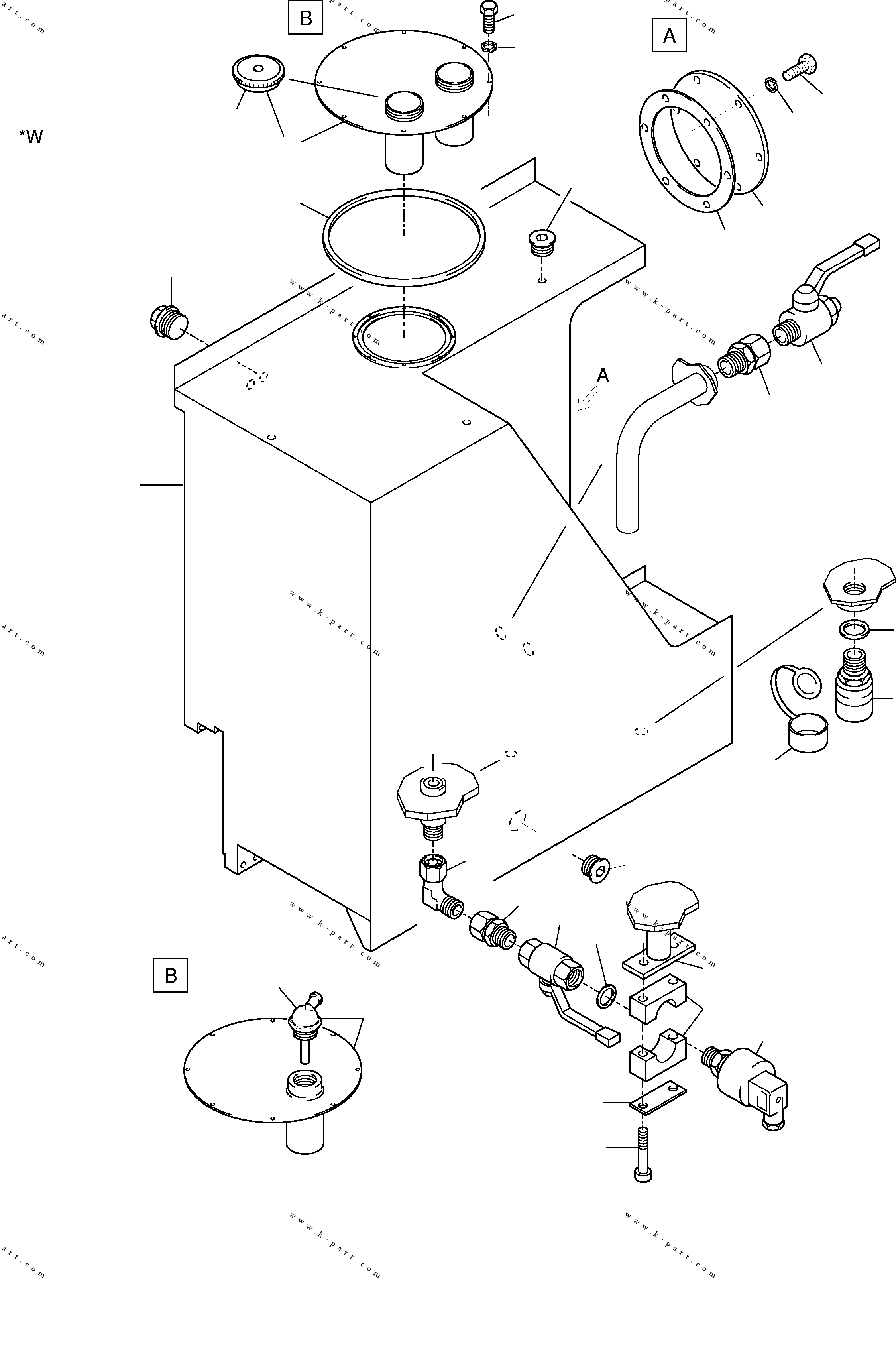 Komatsu parts book diagram for H455-SD S/N 15009: FUEL TANK