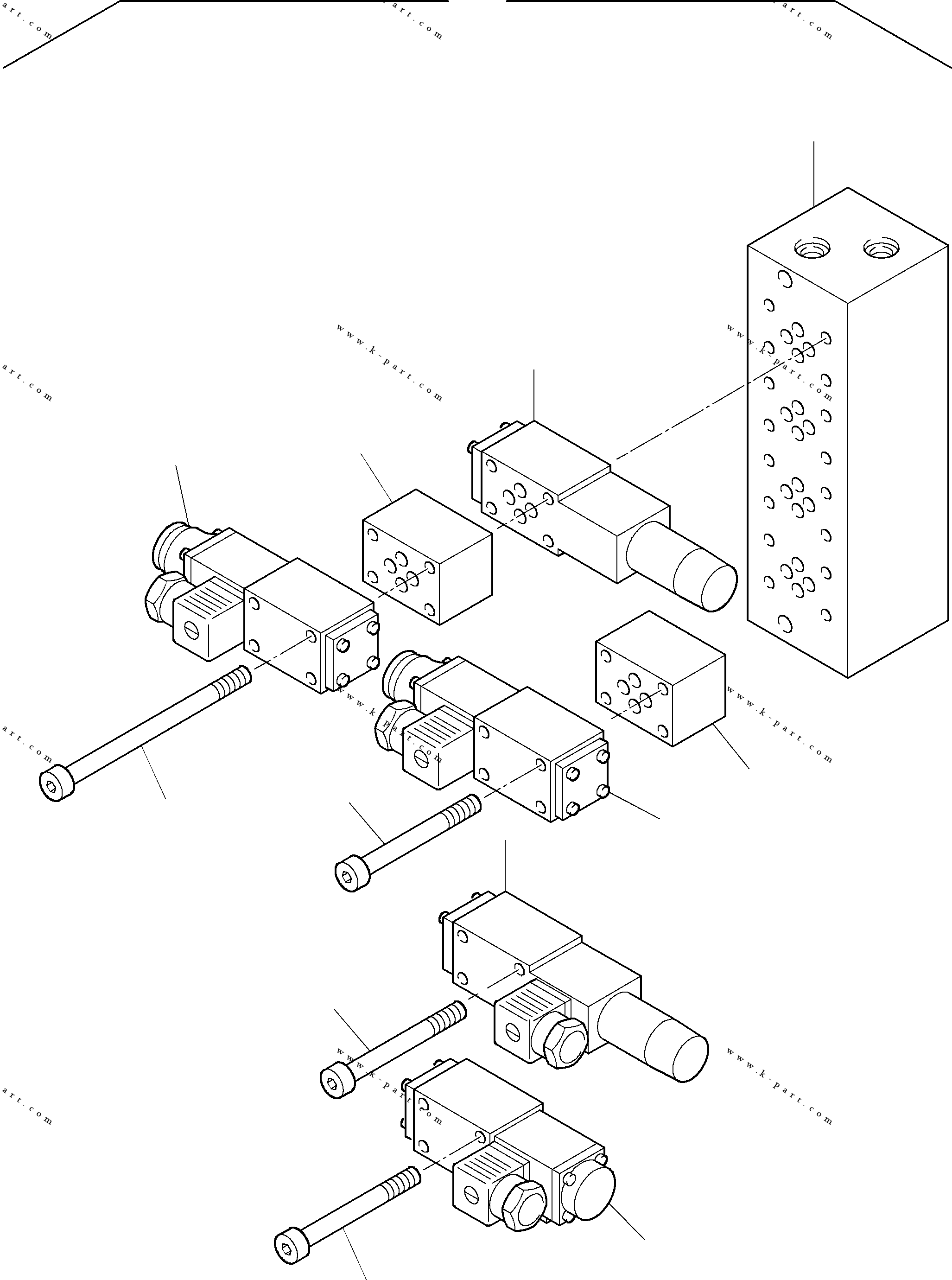 Komatsu parts book diagram for H455-SD S/N 15009: MULTI-STATION MANIFOLD BLOCK