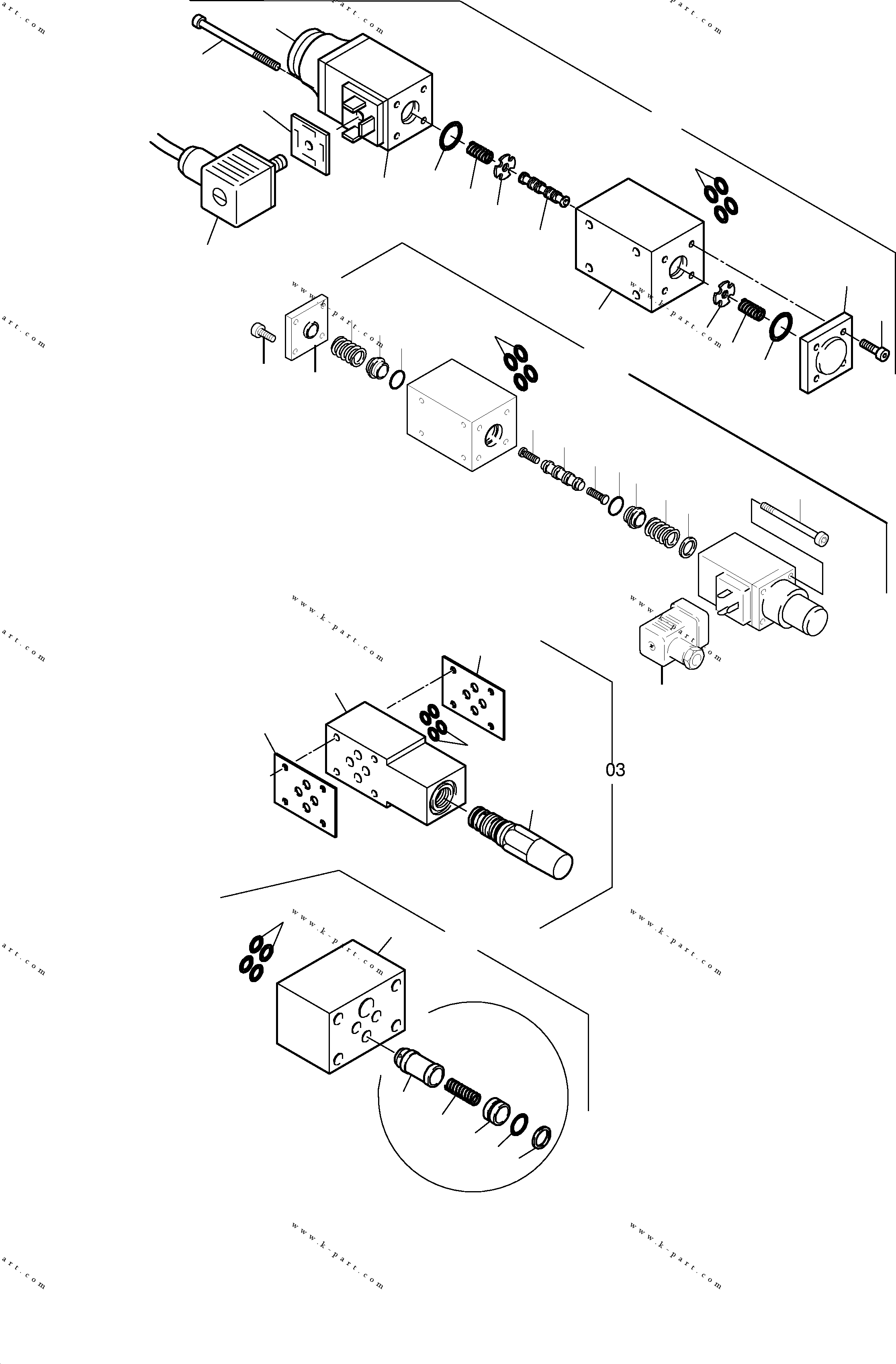 Komatsu parts book diagram for H455-SD S/N 15009: MULTI-STATION MANIFOLD BLOCK