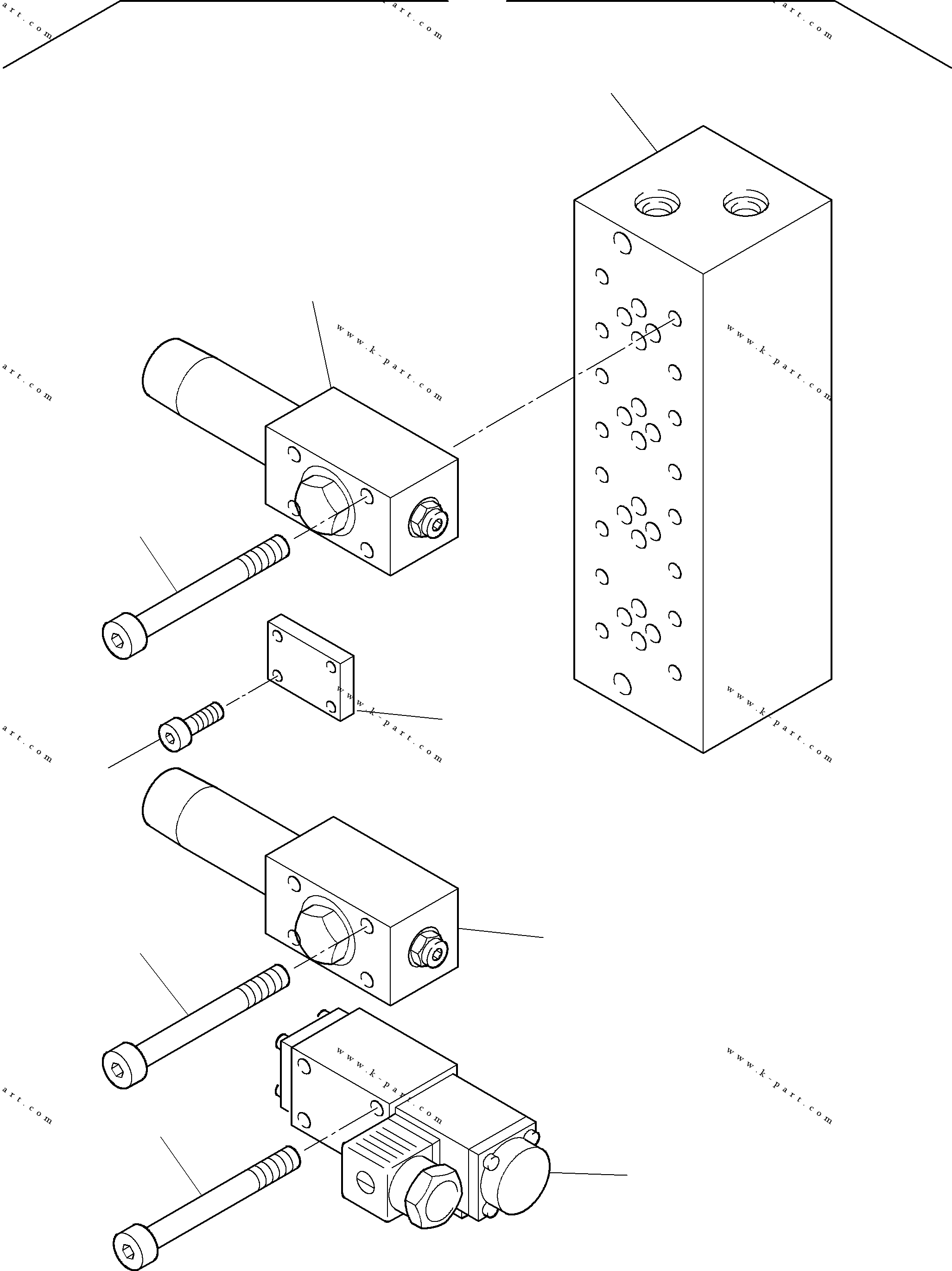 Komatsu parts book diagram for H455-SD S/N 15009: MULTI STATION MANIFOLDBLOCK