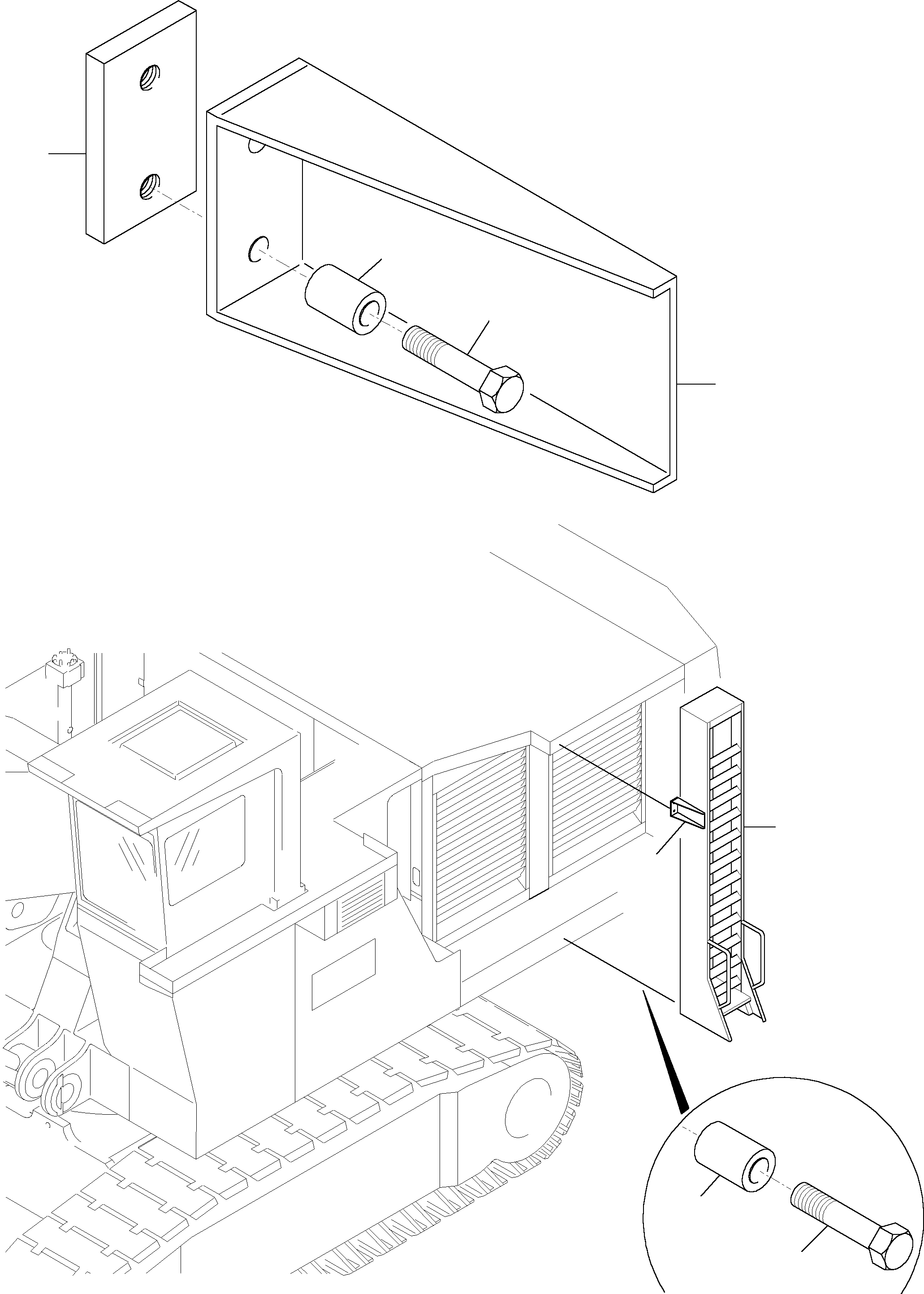 Komatsu parts book diagram for H455-SD S/N 15009: ASCENT LADDER ARR.