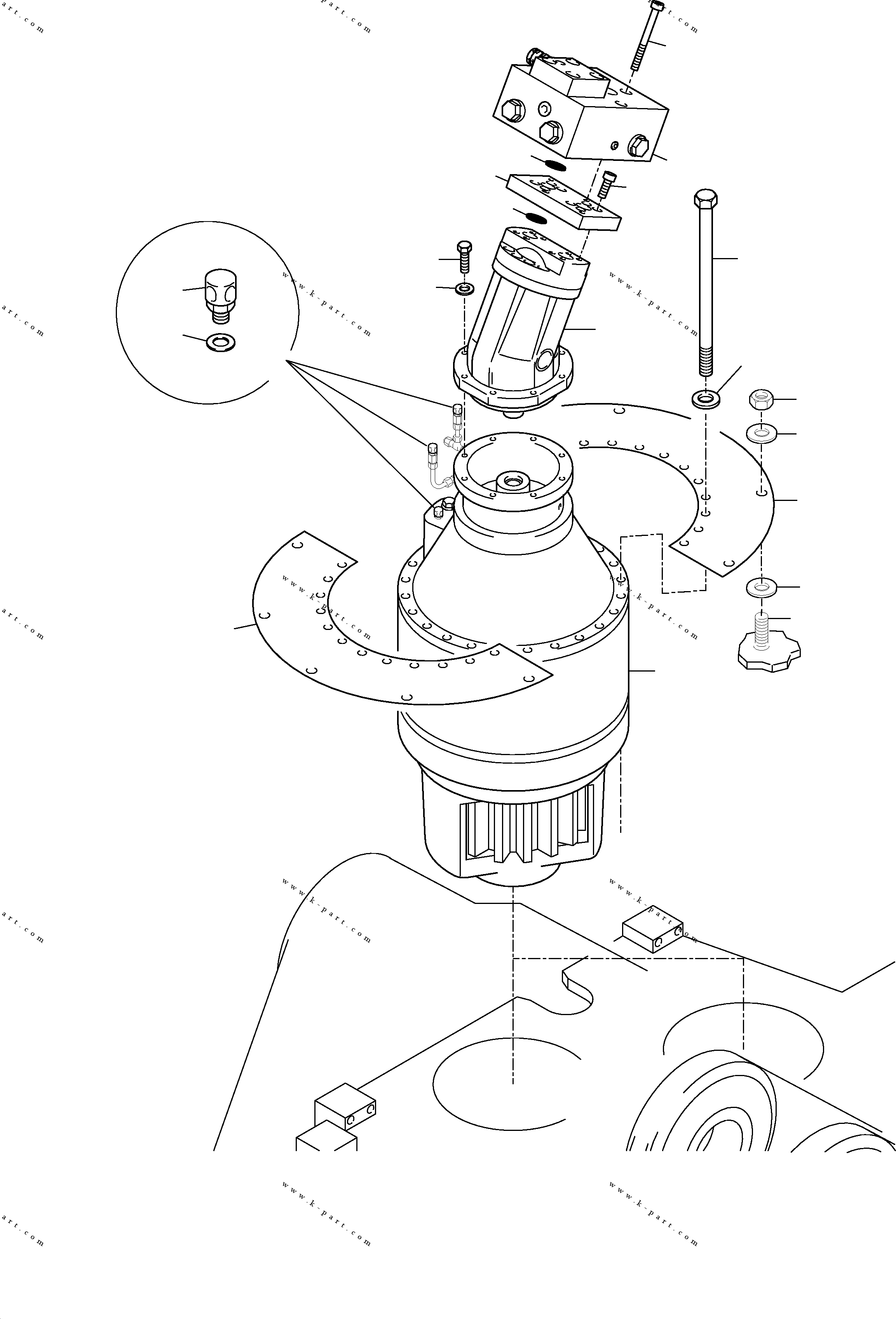 Komatsu parts book diagram for H455-SD S/N 15009: SLEW GEAR ARR.