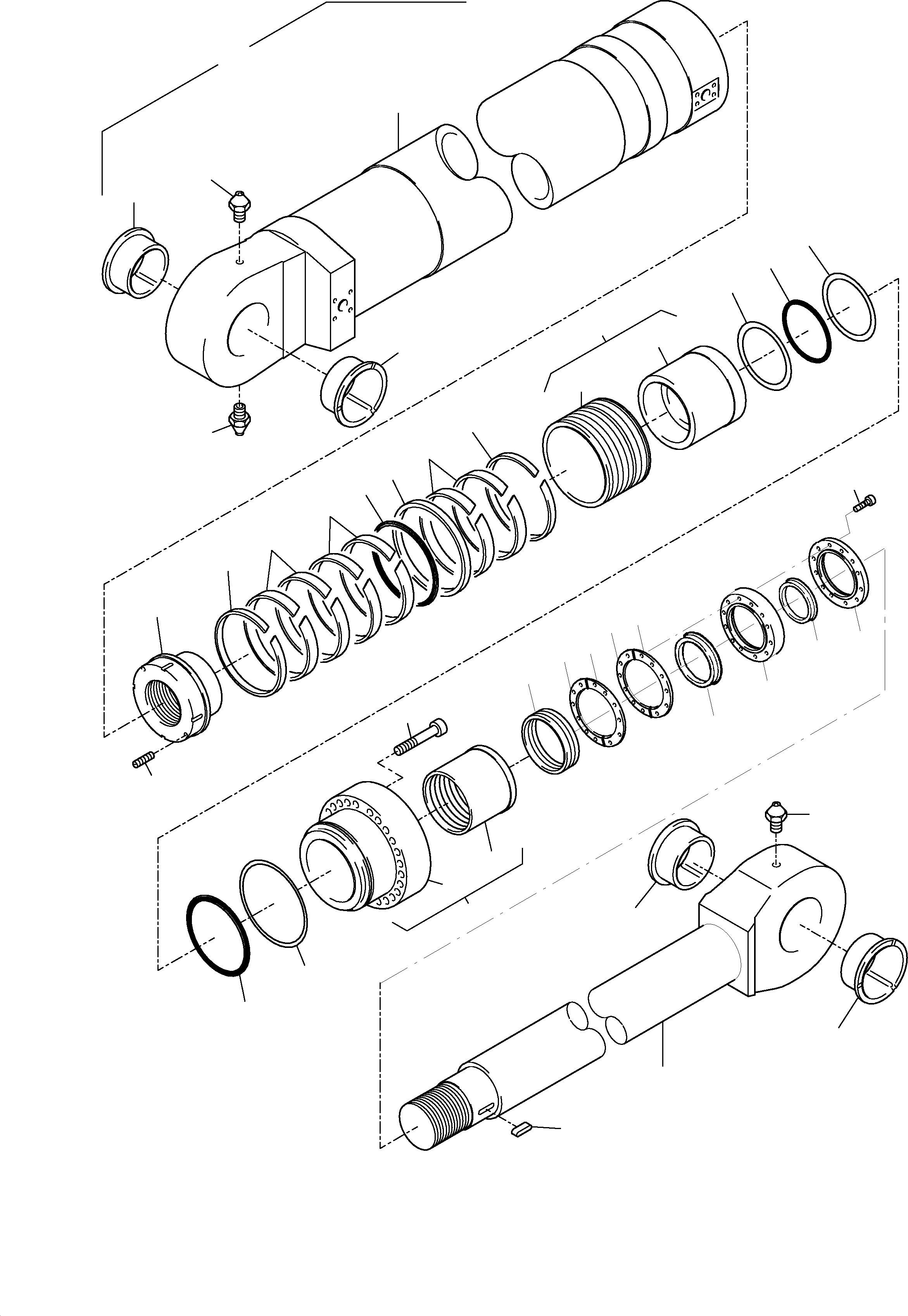 Komatsu parts book diagram for H455-SD S/N 15009: HYDRAULIC CYLINDER