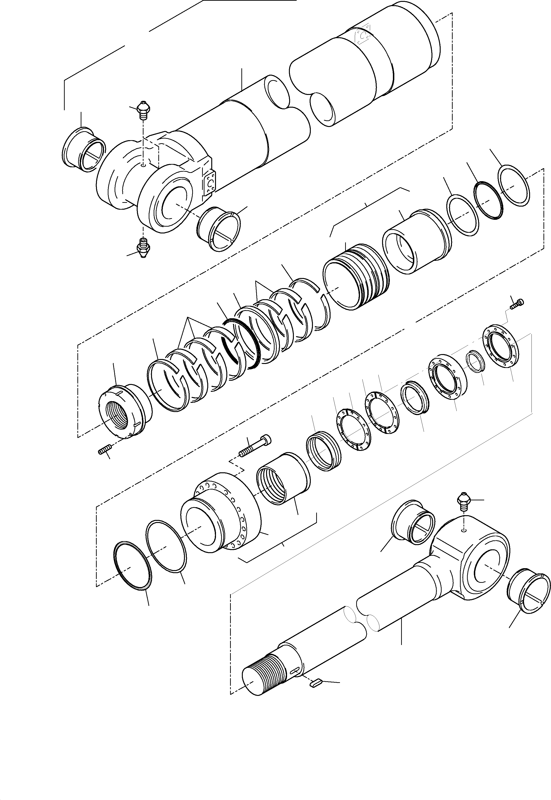 Komatsu parts book diagram for H455-SD S/N 15009: HYDRAULIC CYLINDER