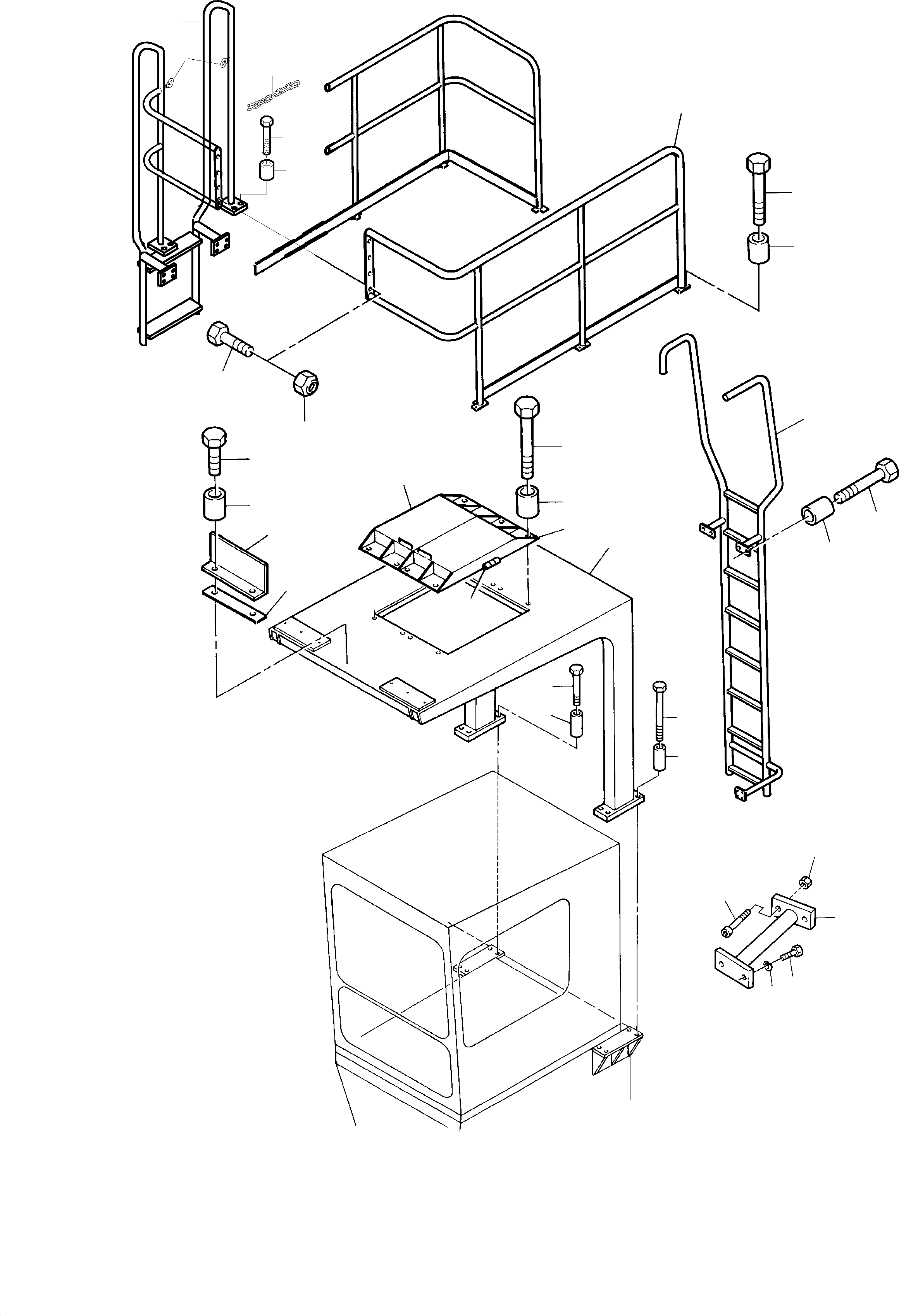 Komatsu parts book diagram for H455-SD S/N 15009: PROTECTION PROOF  WITHRAIL A. HOOD AIR COND. EQUIPM.