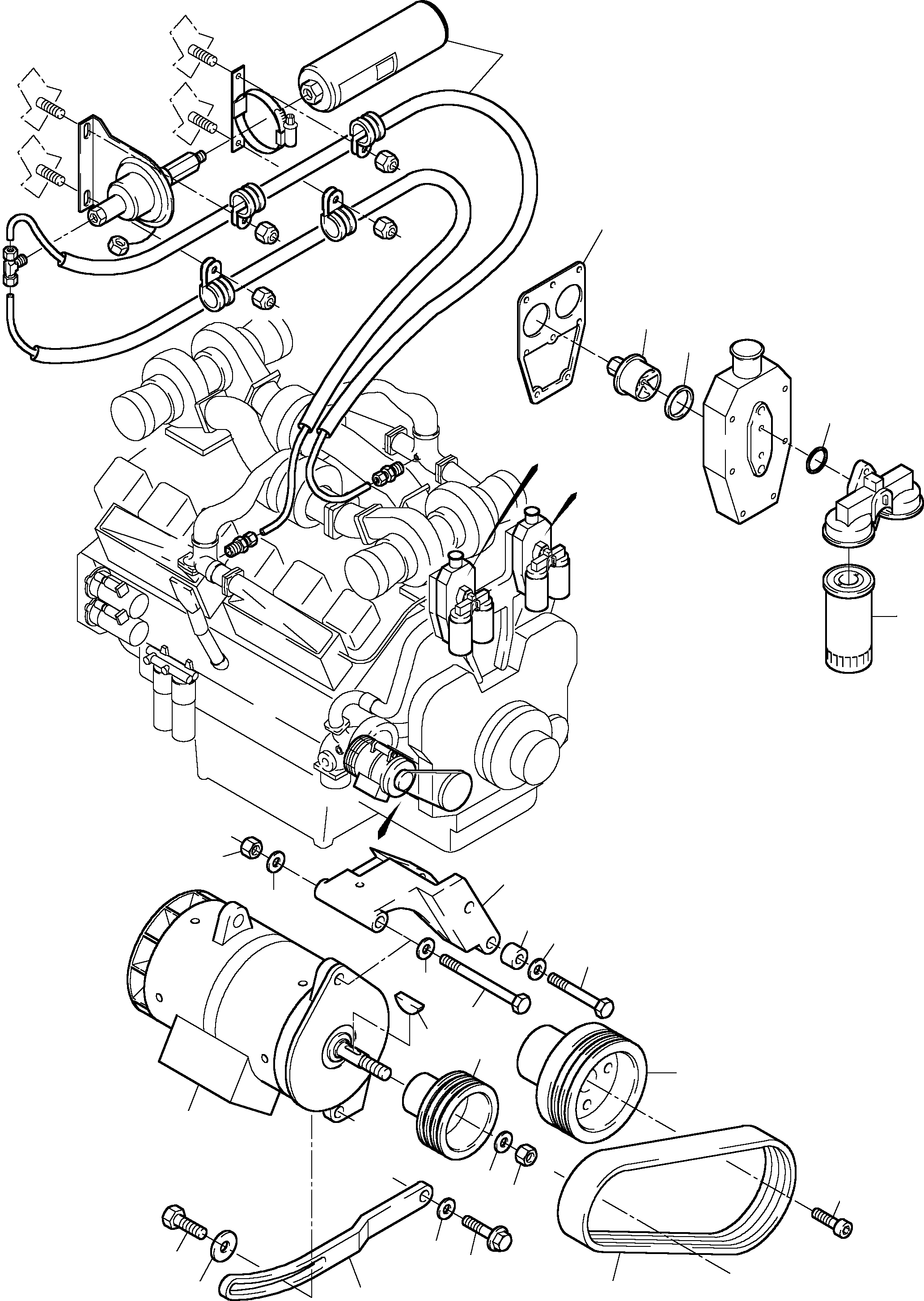 Komatsu parts book diagram for H455-SD S/N 15009: DIESEL ENGINE