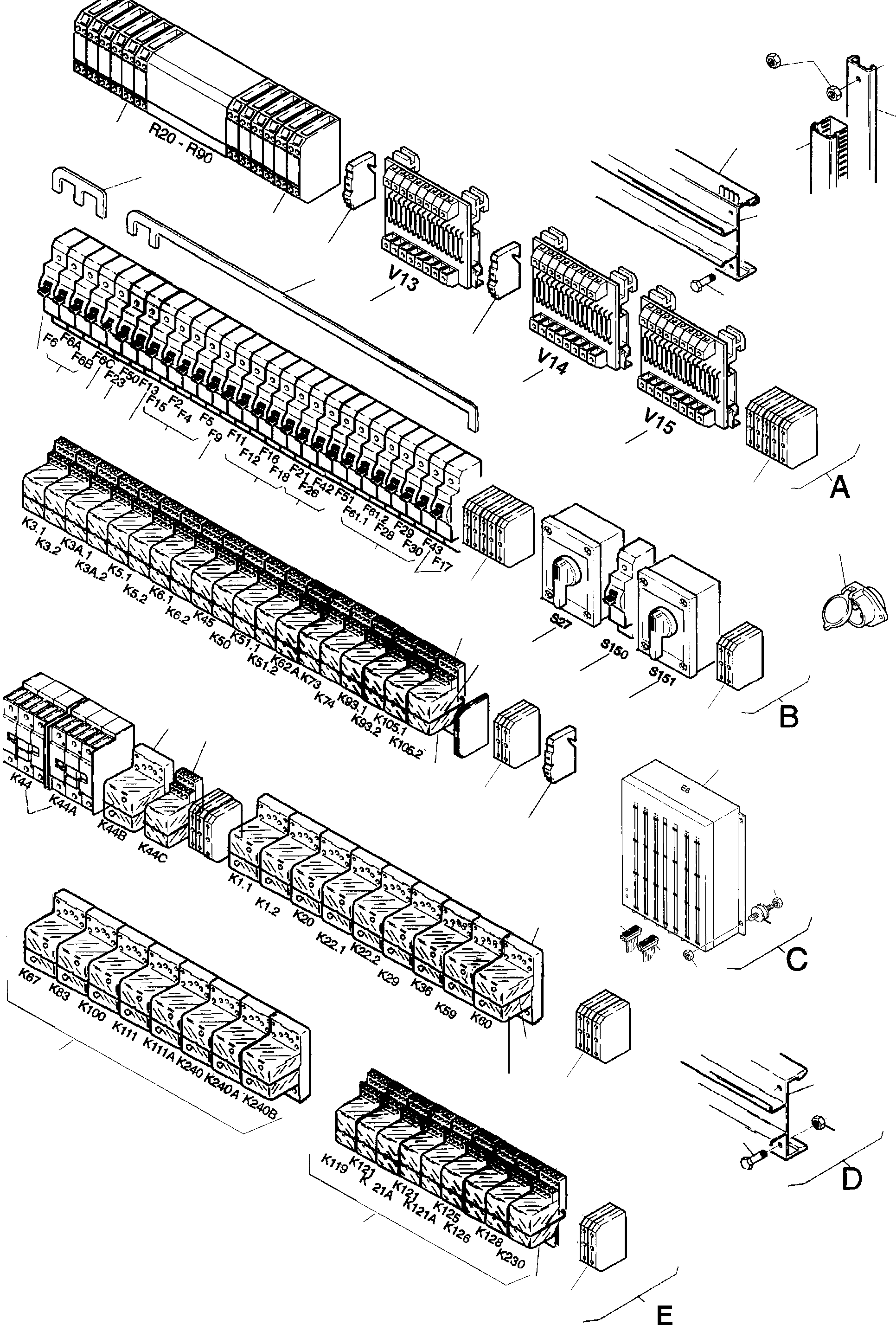 Komatsu parts book diagram for H455-SD S/N 15009: SWITCH FRAMING IN CABSUPPORT