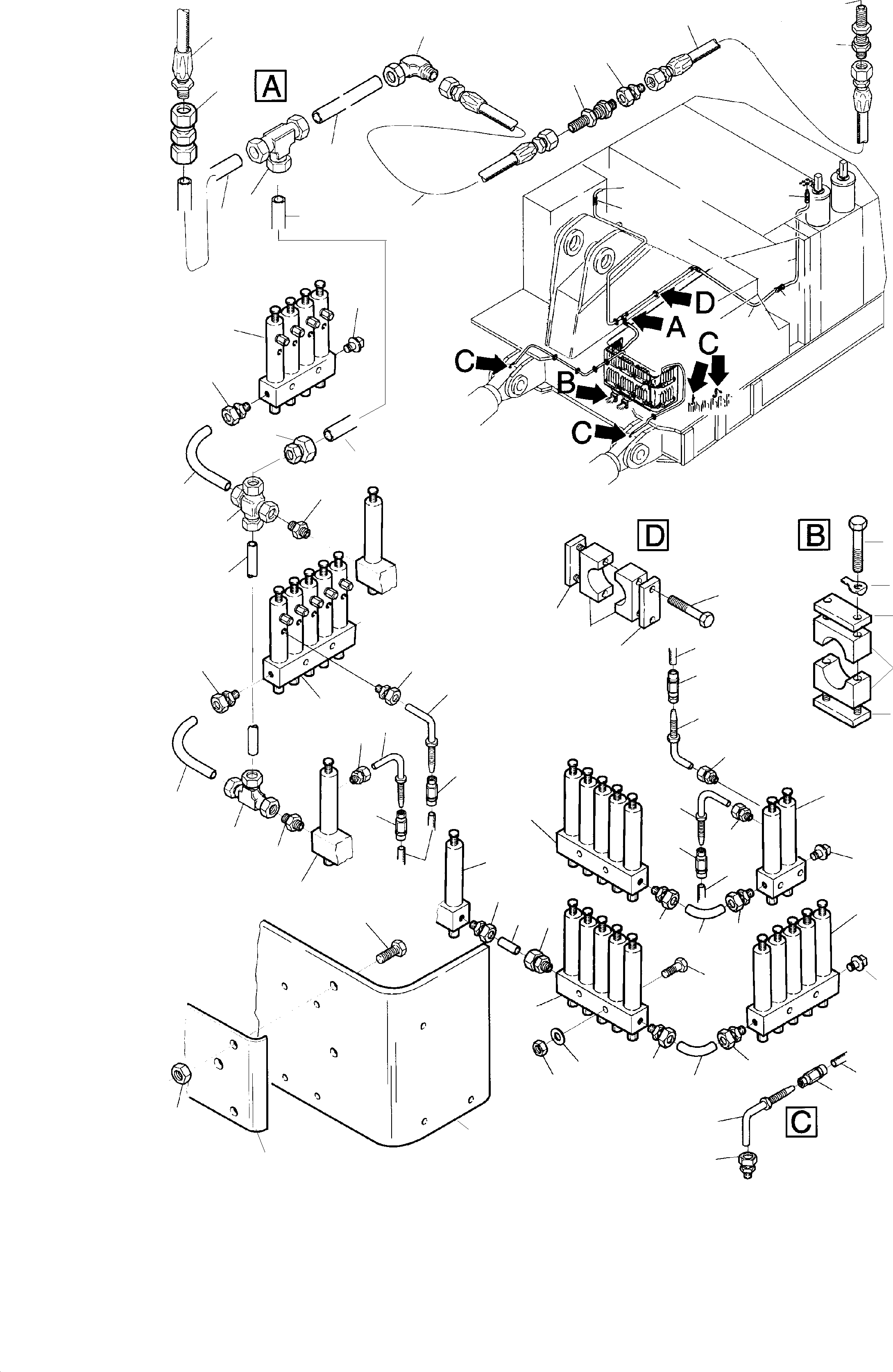 Komatsu parts book diagram for H455-SD S/N 15009: PIPES - METERING VALVES