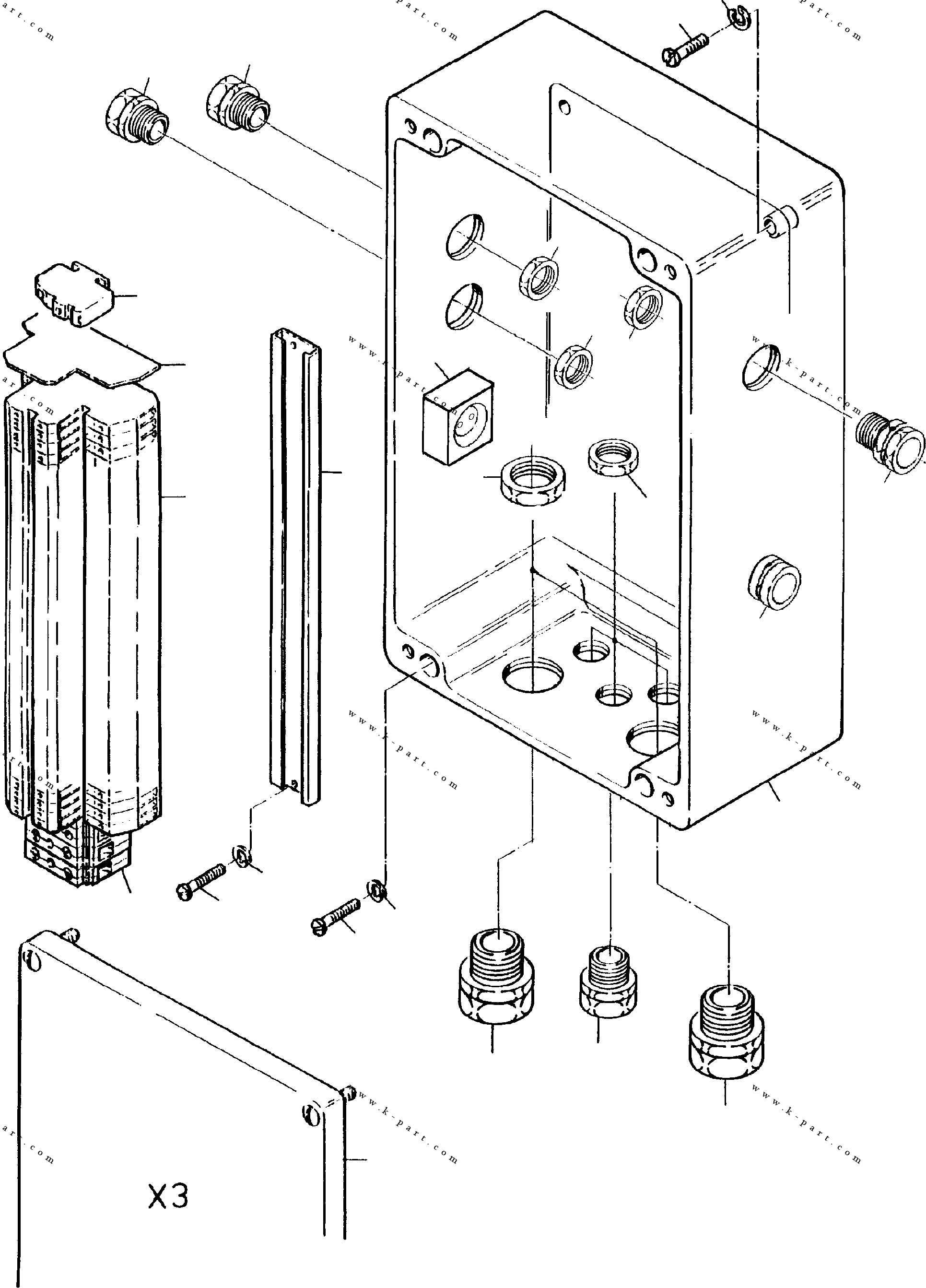 Komatsu parts book diagram for H455-SD S/N 15009: JUNCTION BOX ON OIL TANK