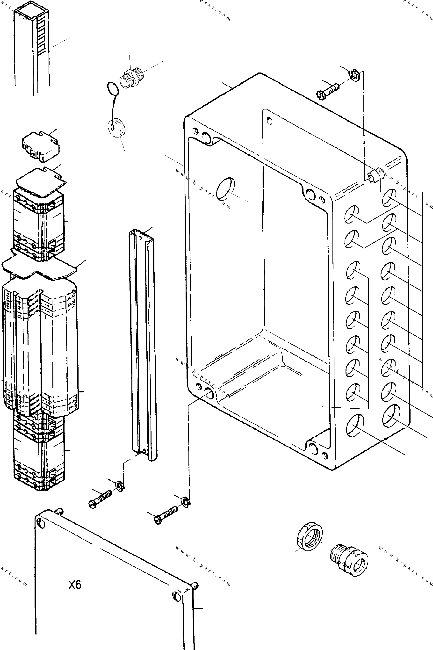 Komatsu parts book diagram for H455-SD S/N 15009: JUNCTION BOX X6