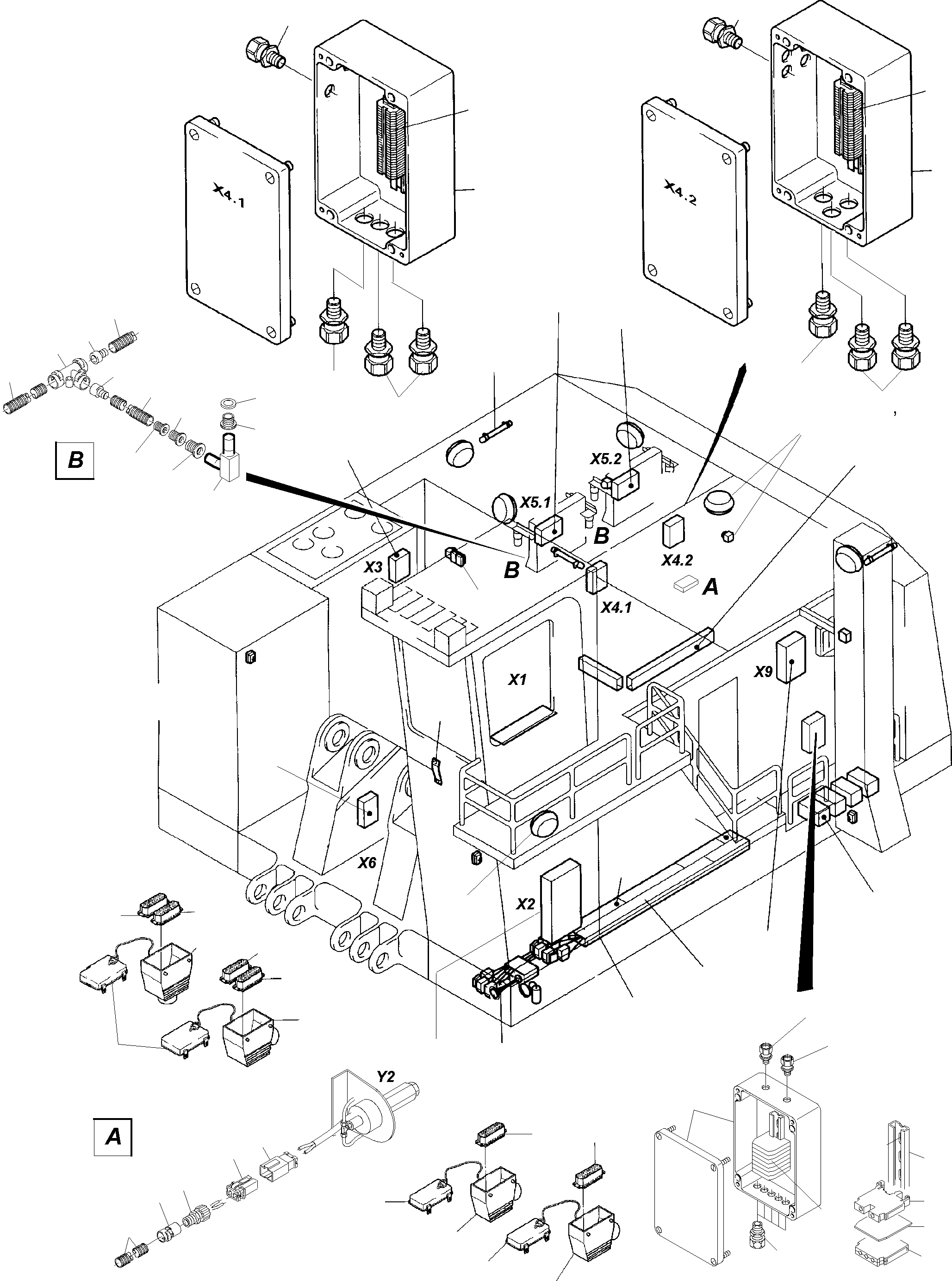 Komatsu parts book diagram for H455-SD S/N 15009: ELECTRIC - GENERAL VIEW