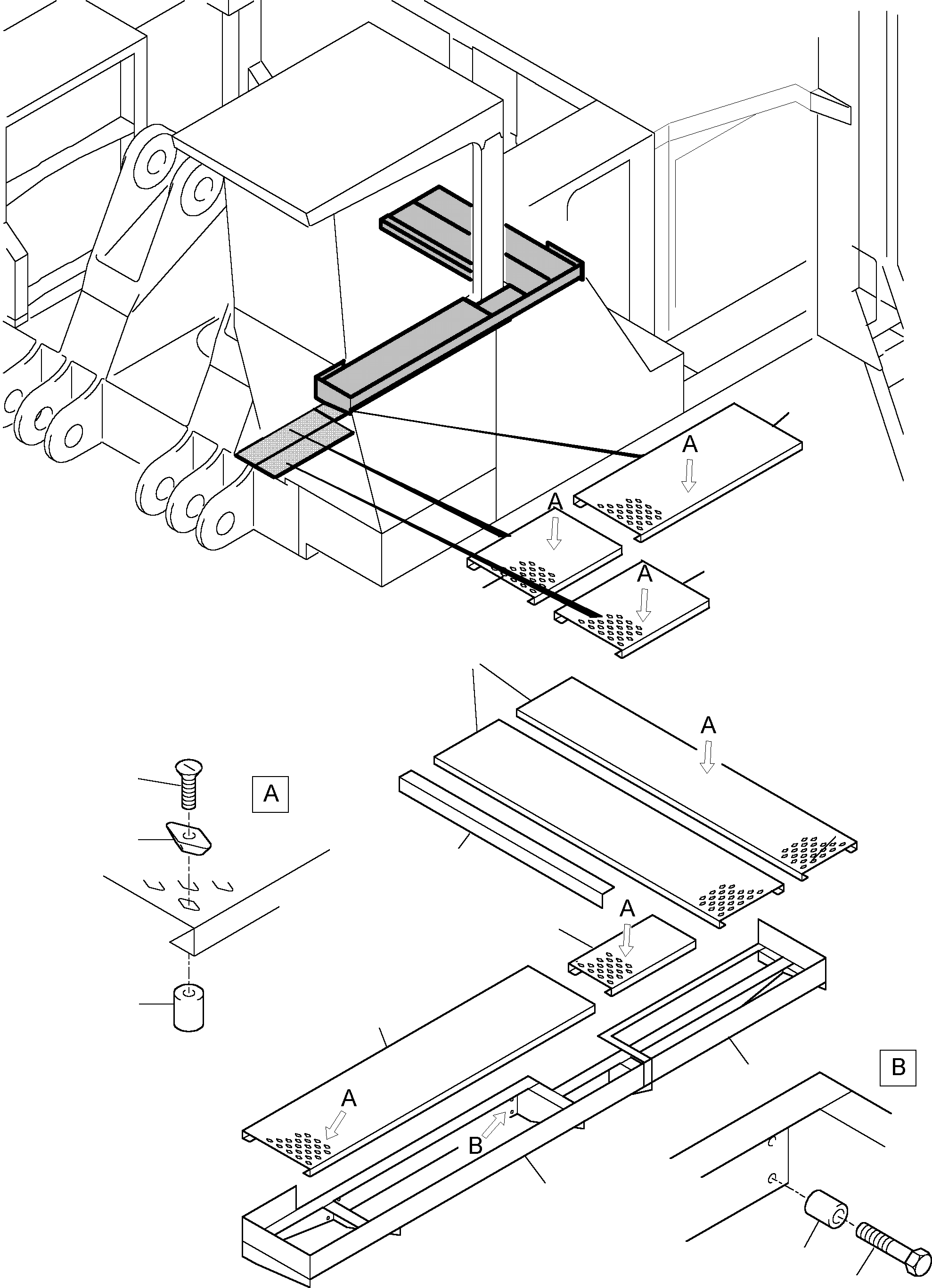 Komatsu parts book diagram for H455-SD S/N 15009: LADDER AND RAIL