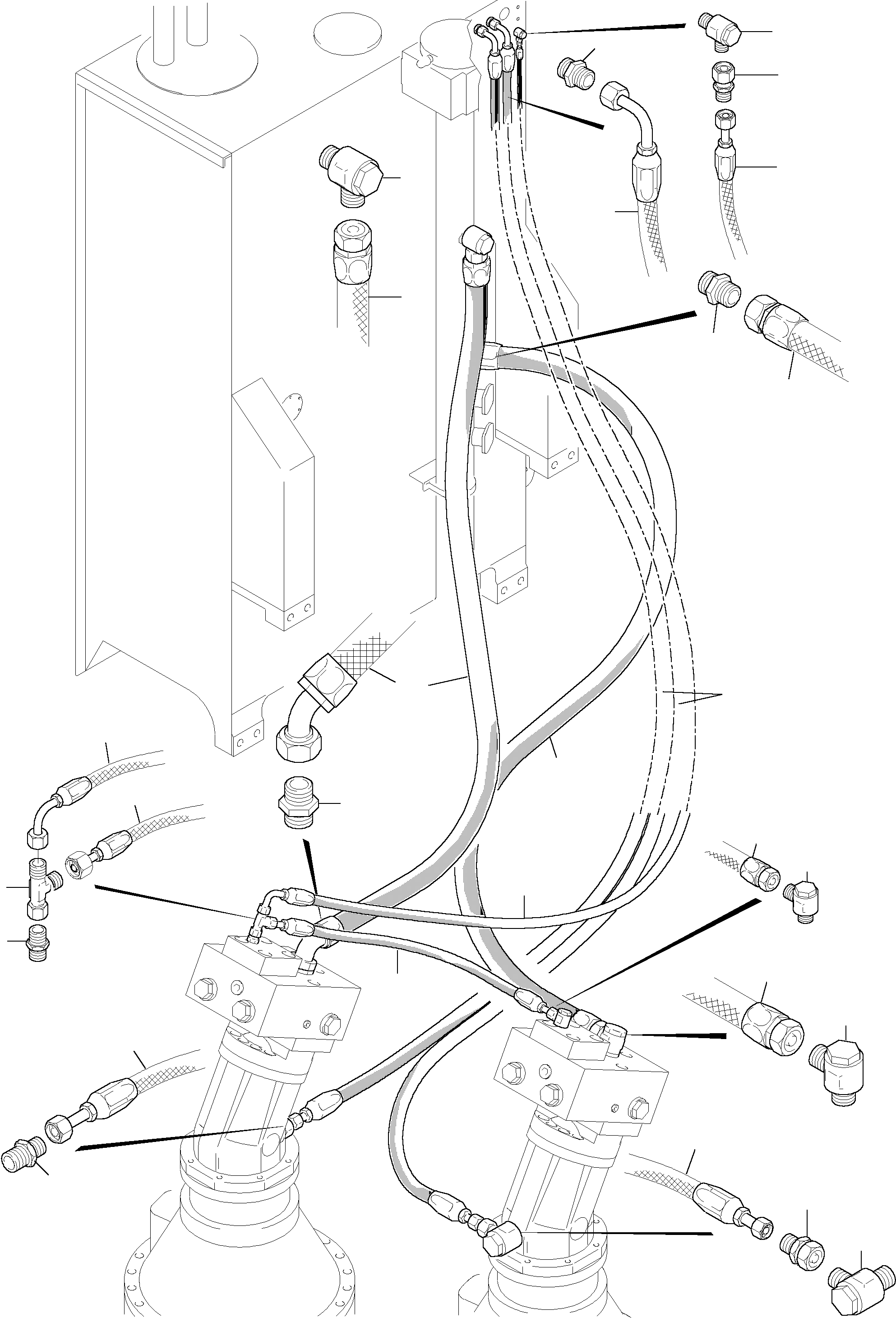 Komatsu parts book diagram for H455-SD S/N 15009: TANK LINES - SLEW GEAR