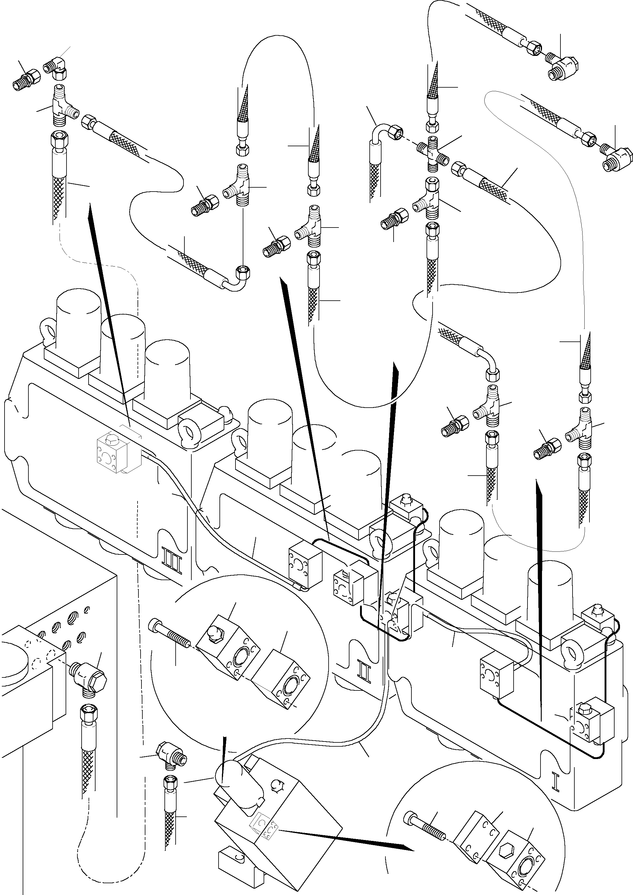 Komatsu parts book diagram for H455-SD S/N 15009: PIPING - SECONDARY VALVES