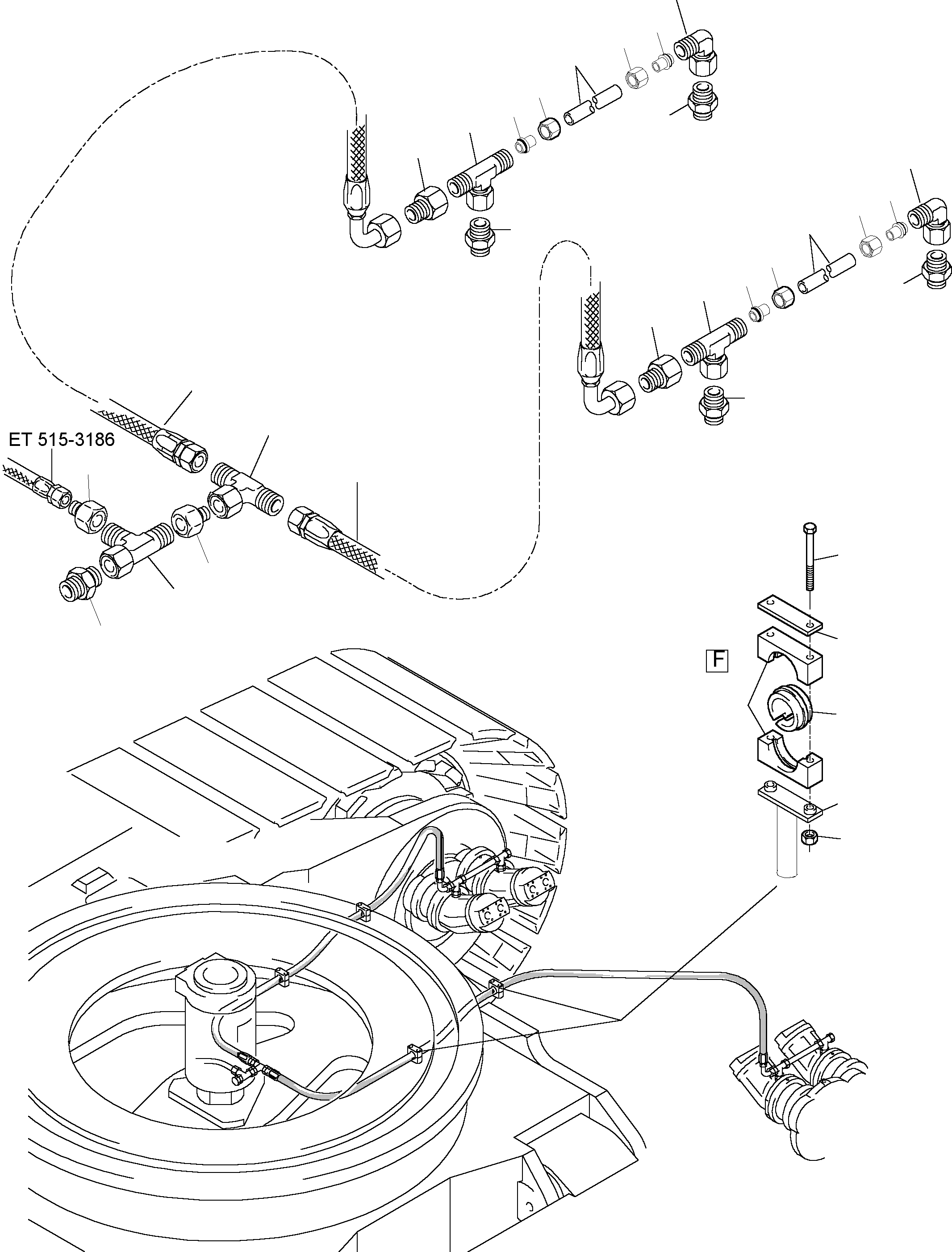 Komatsu parts book diagram for H455-SD S/N 15009: DRIVE MOTOR - LEAKAGELINES