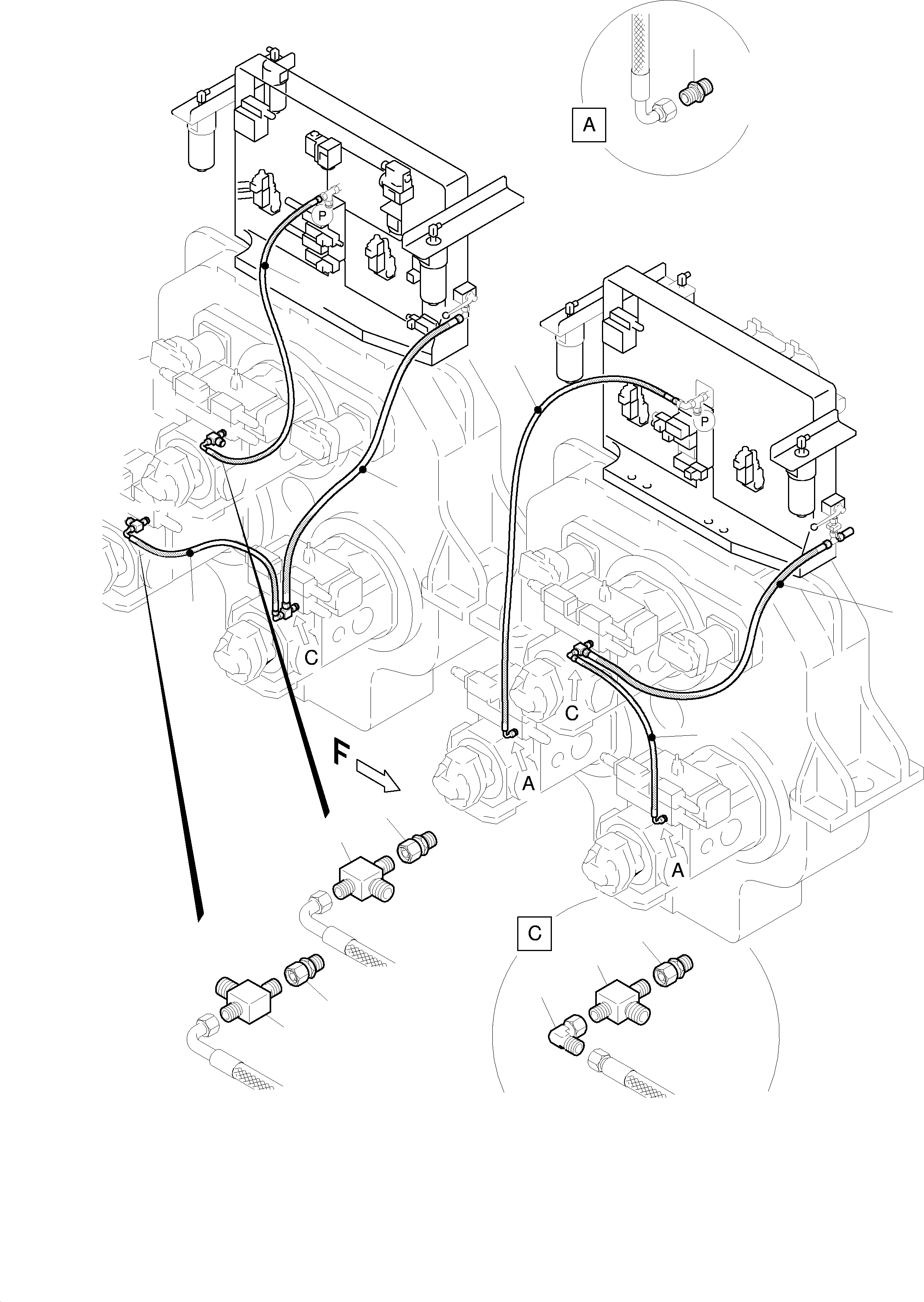 Komatsu parts book diagram for H455-SD S/N 15009: MAIN PUMP CONTROL