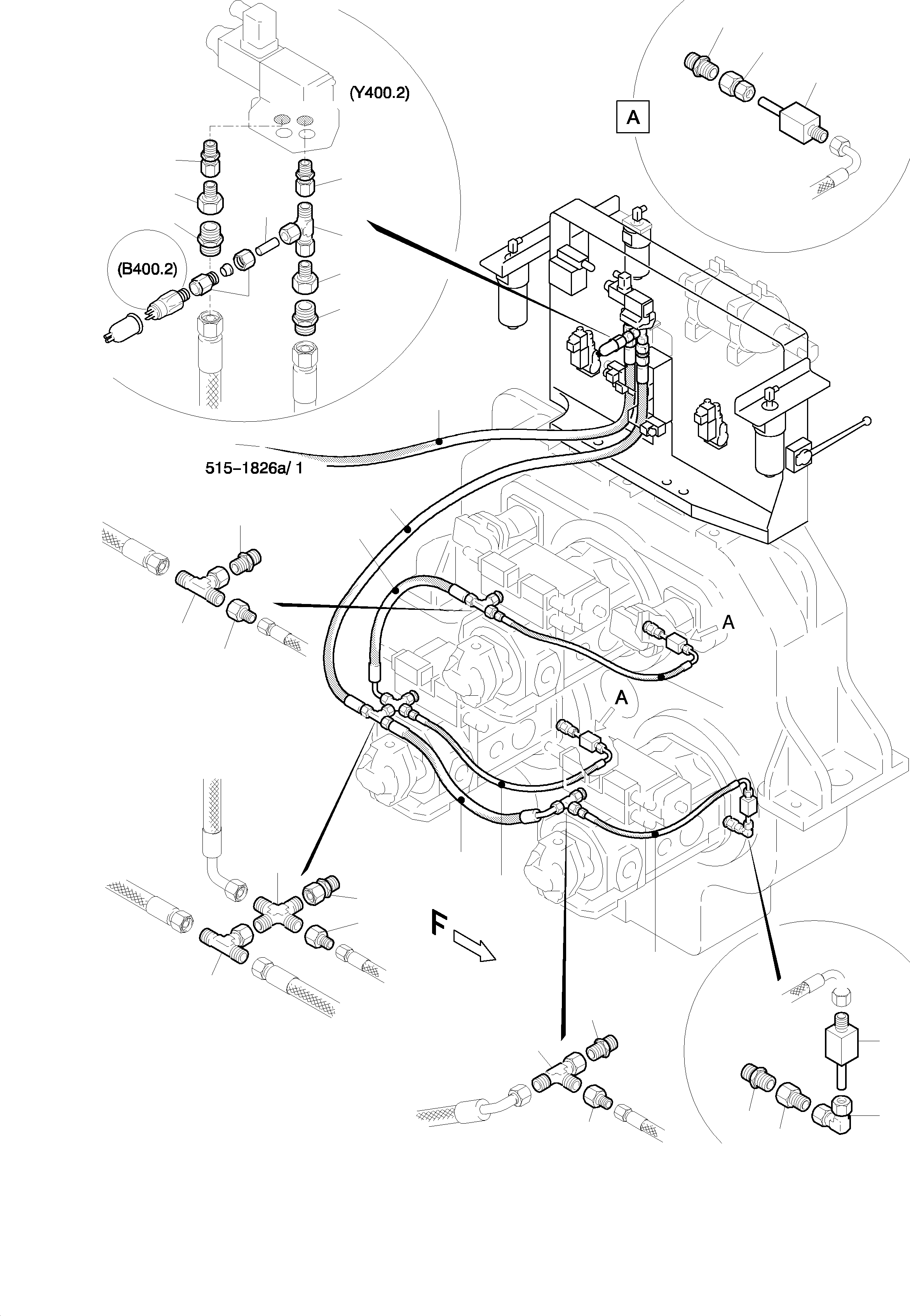 Komatsu parts book diagram for H455-SD S/N 15009: MAIN PUMP CONTROL