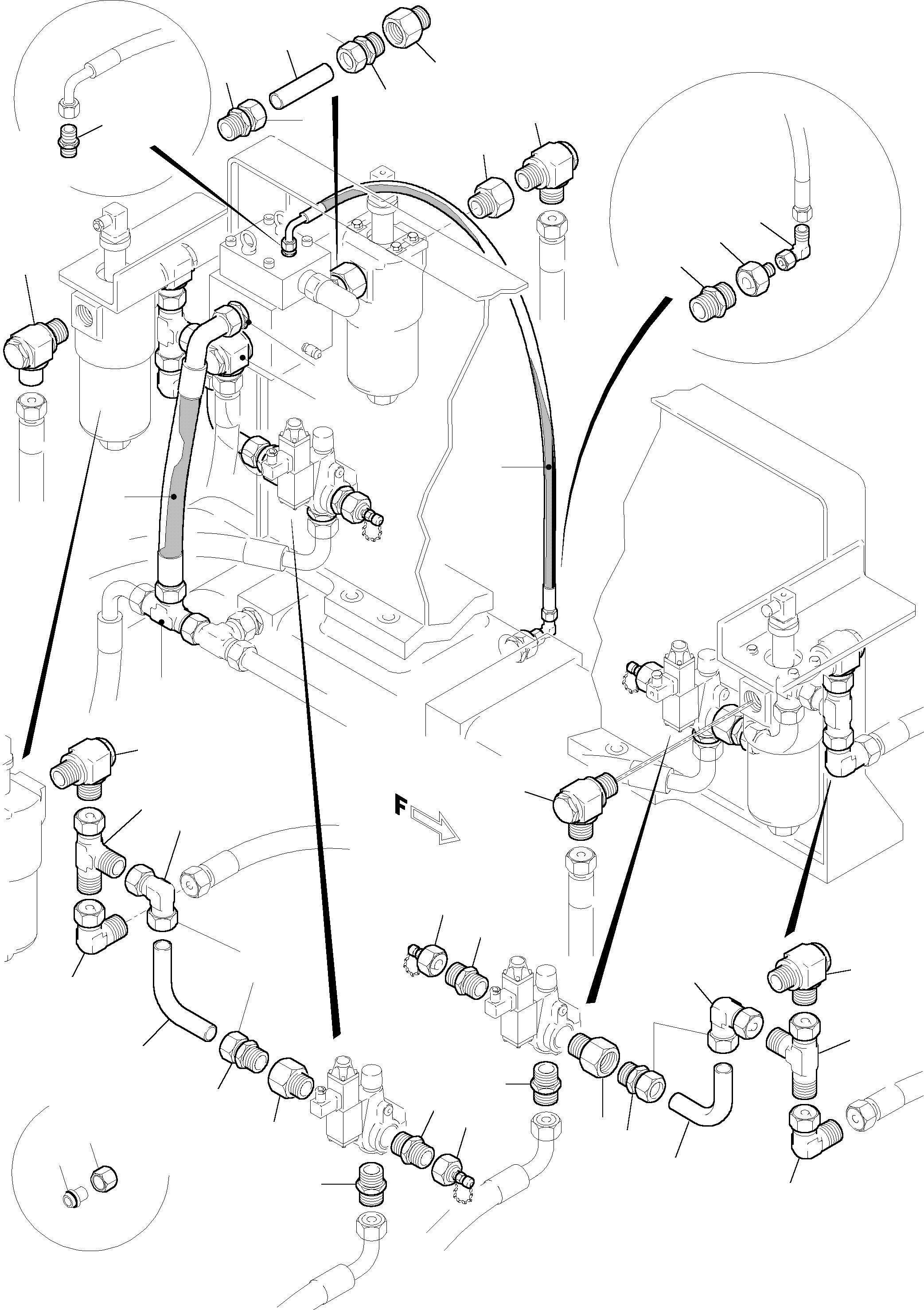 Komatsu parts book diagram for H455-SD S/N 15009: PIPES - CONTROL- AND FILTER PLATE