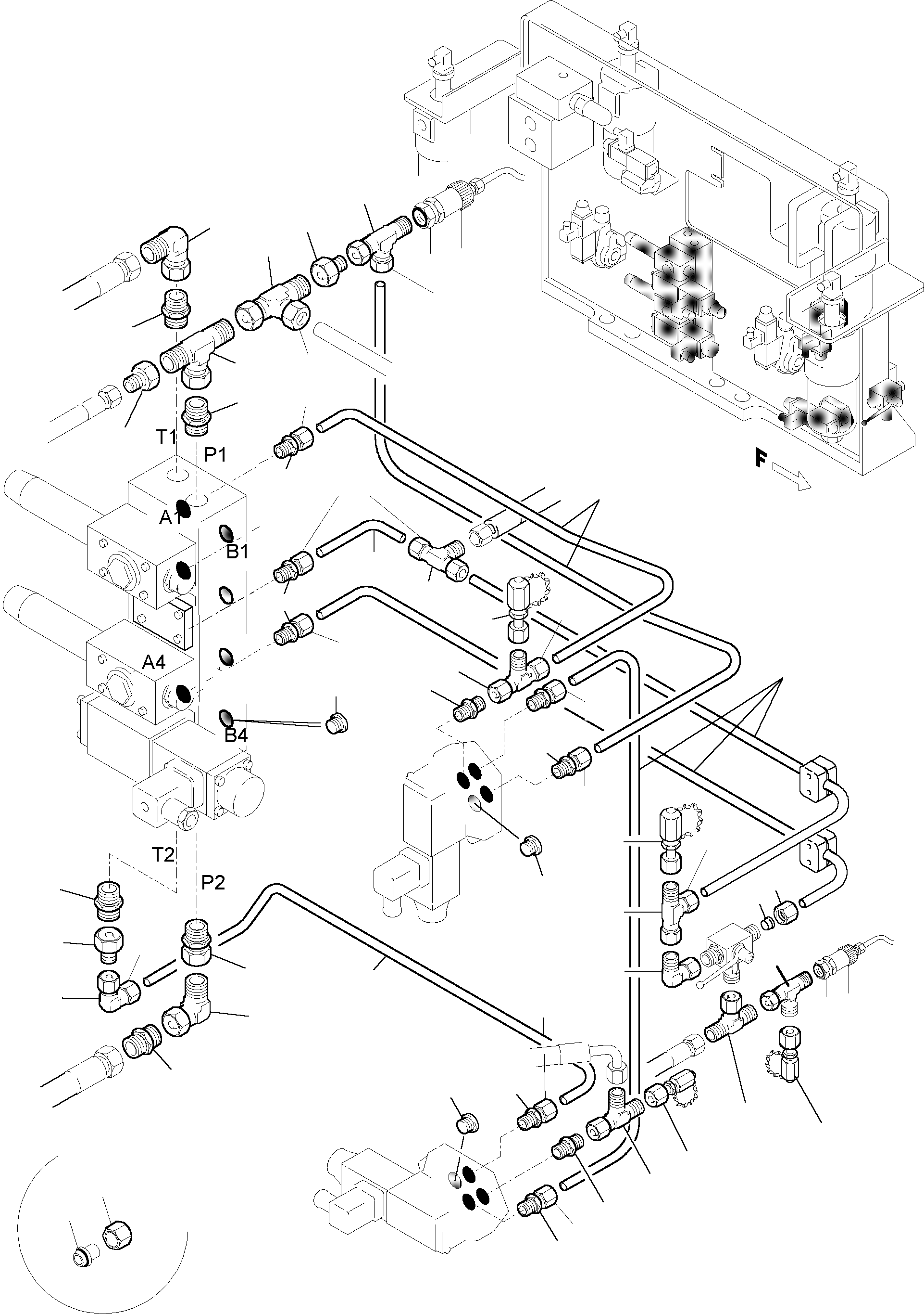 Komatsu parts book diagram for H455-SD S/N 15009: PIPES - CONTROL- AND FILTER PLATE