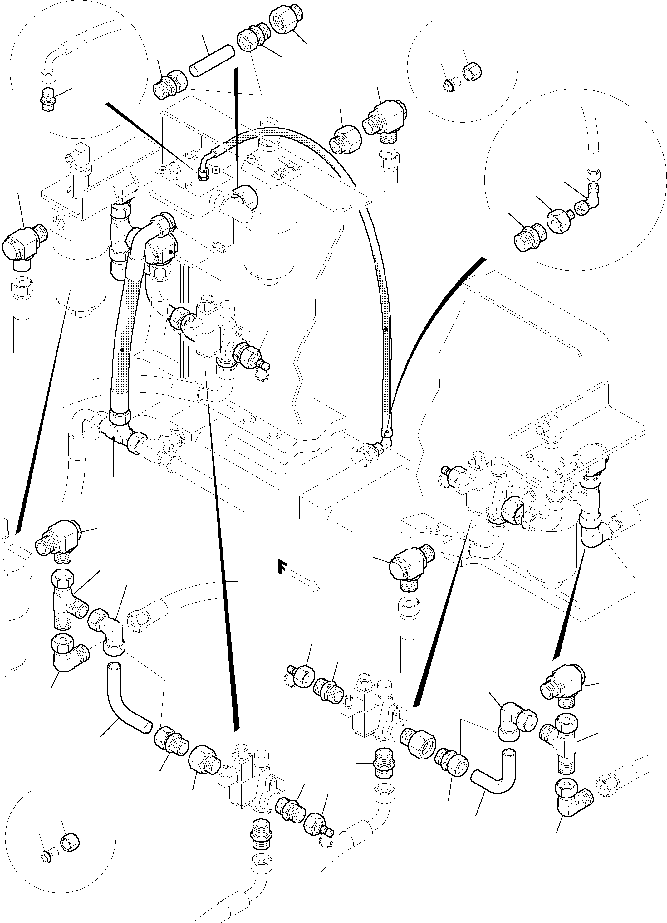 Komatsu parts book diagram for H455-SD S/N 15009: PIPES - CONTROL- AND FILTER PLATE