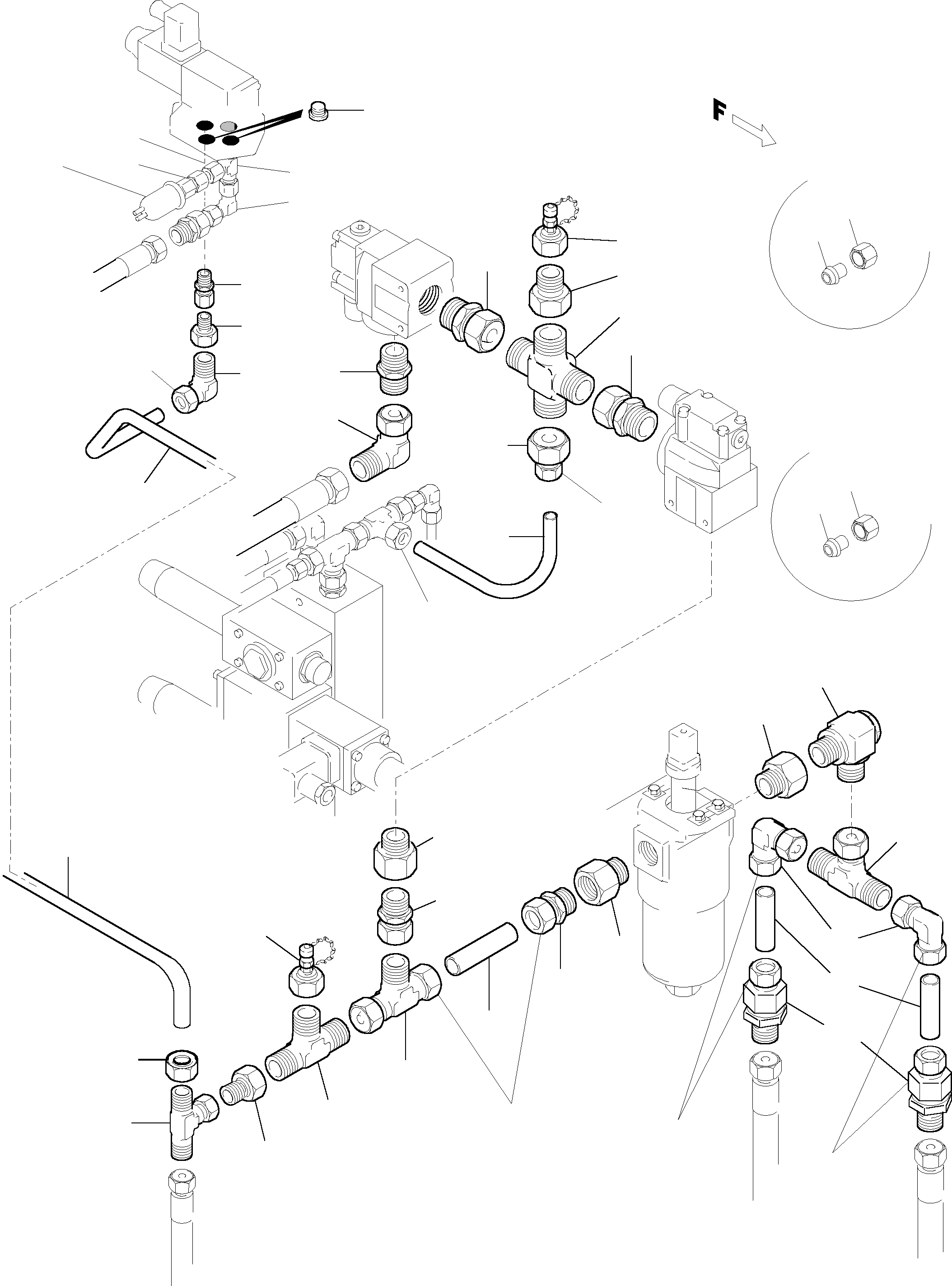 Komatsu parts book diagram for H455-SD S/N 15009: PIPES - CONTROL- AND FILTER PLATE