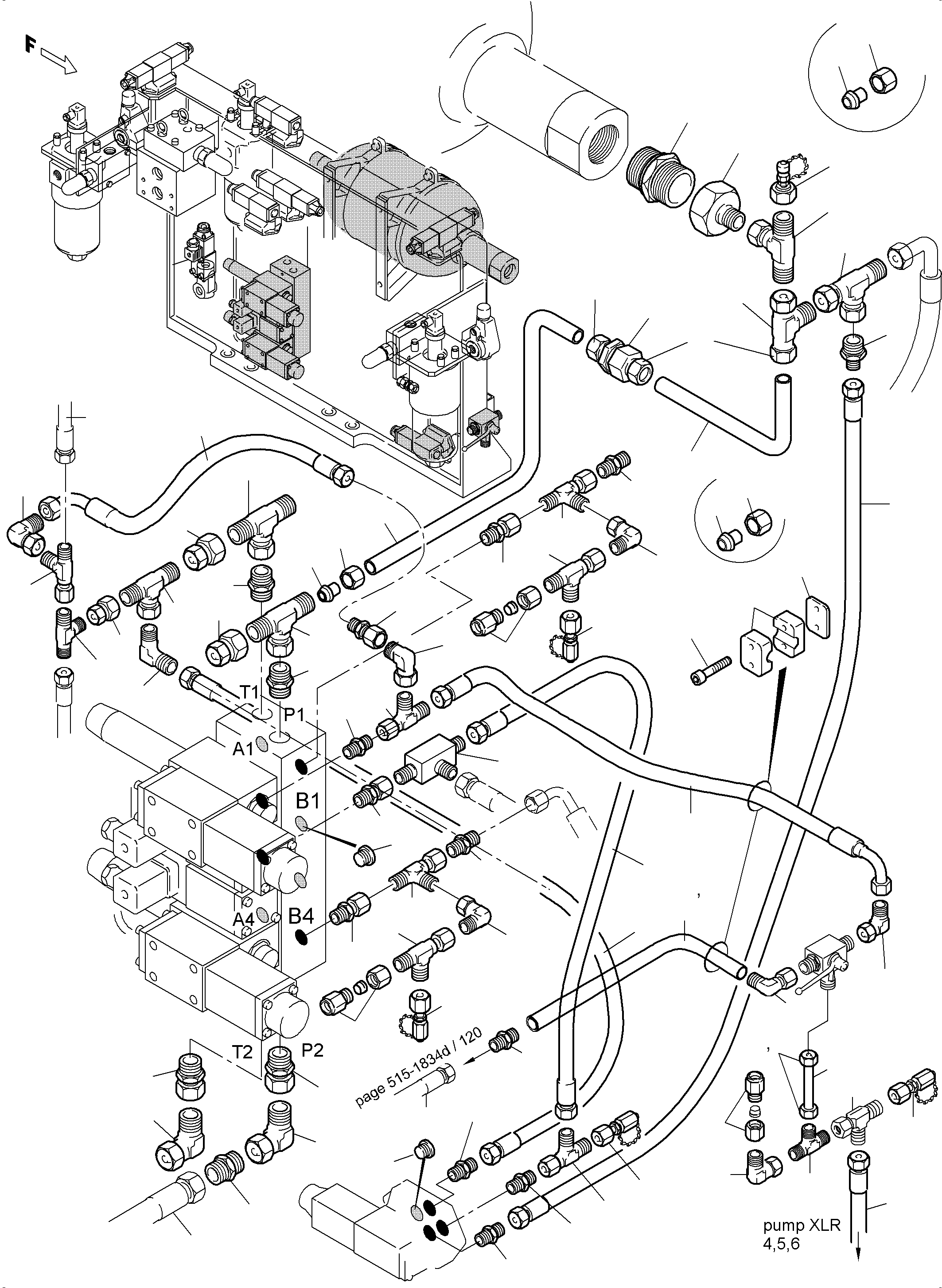 Excavators Mining Komatsu / PC5500-6 S/N 15061(G15061) / Pipes - Control- and Filter Plate(515-1832h : 515-1832h)