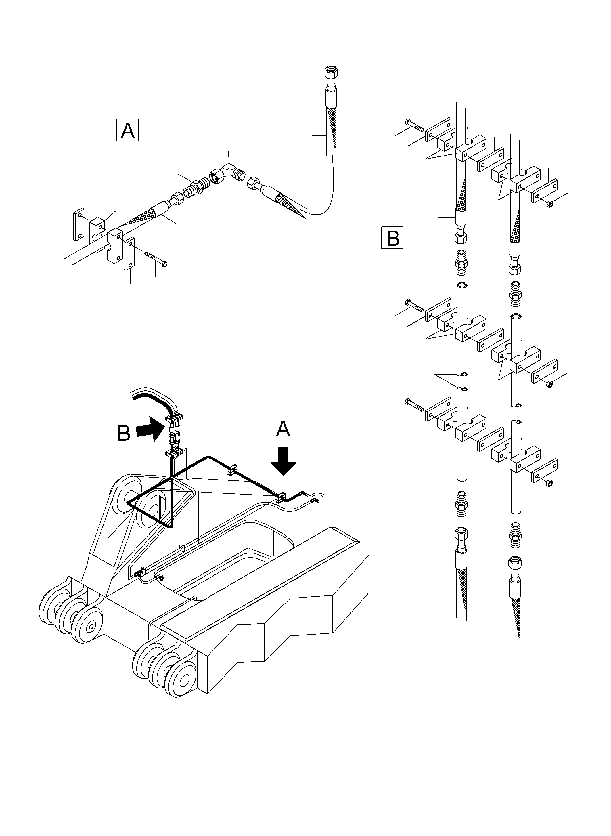 Excavators Mining Komatsu / PC5500-6 S/N 15063(G15063) / Lube Station Arrangement and Grease Pipe(515-2314d : 515-2314d)