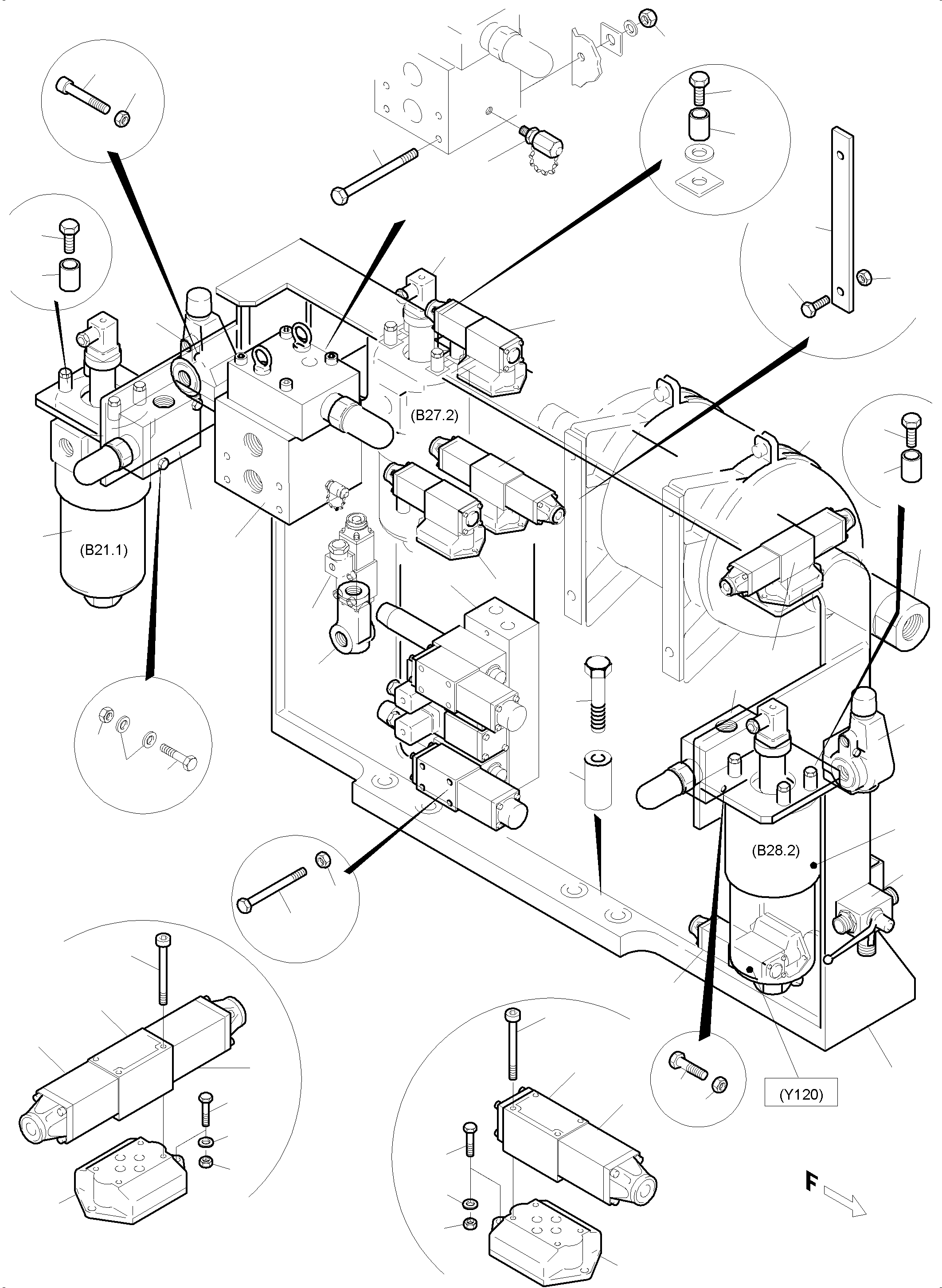 Excavators Mining Komatsu / PC5500-6 S/N 15071(G15071) / Control- and Filter Plate, front (Engine 2)(515-1830g : 515-1830g)
