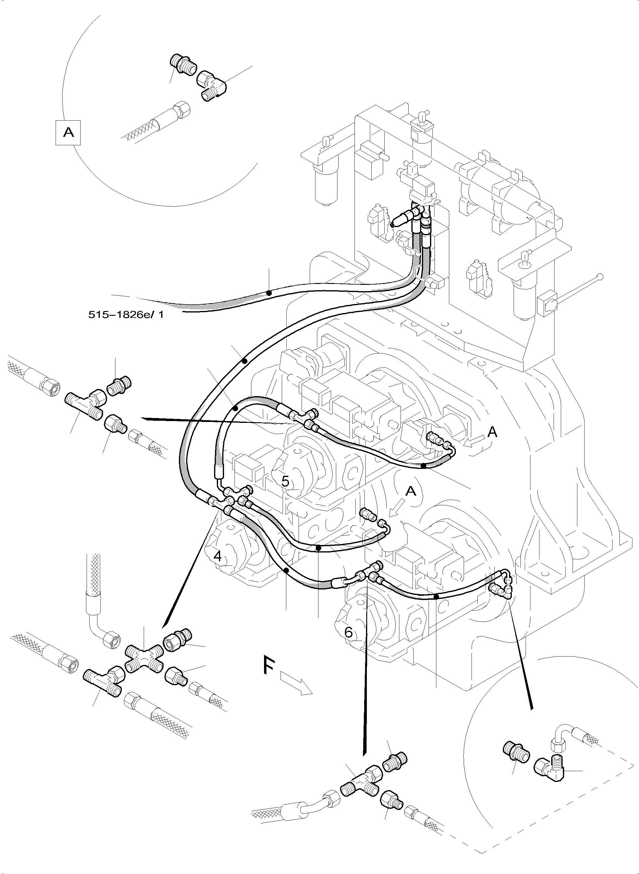 Komatsu parts book diagram for PC5500-6 S/N 15081: MAIN PUMP CONTROL
