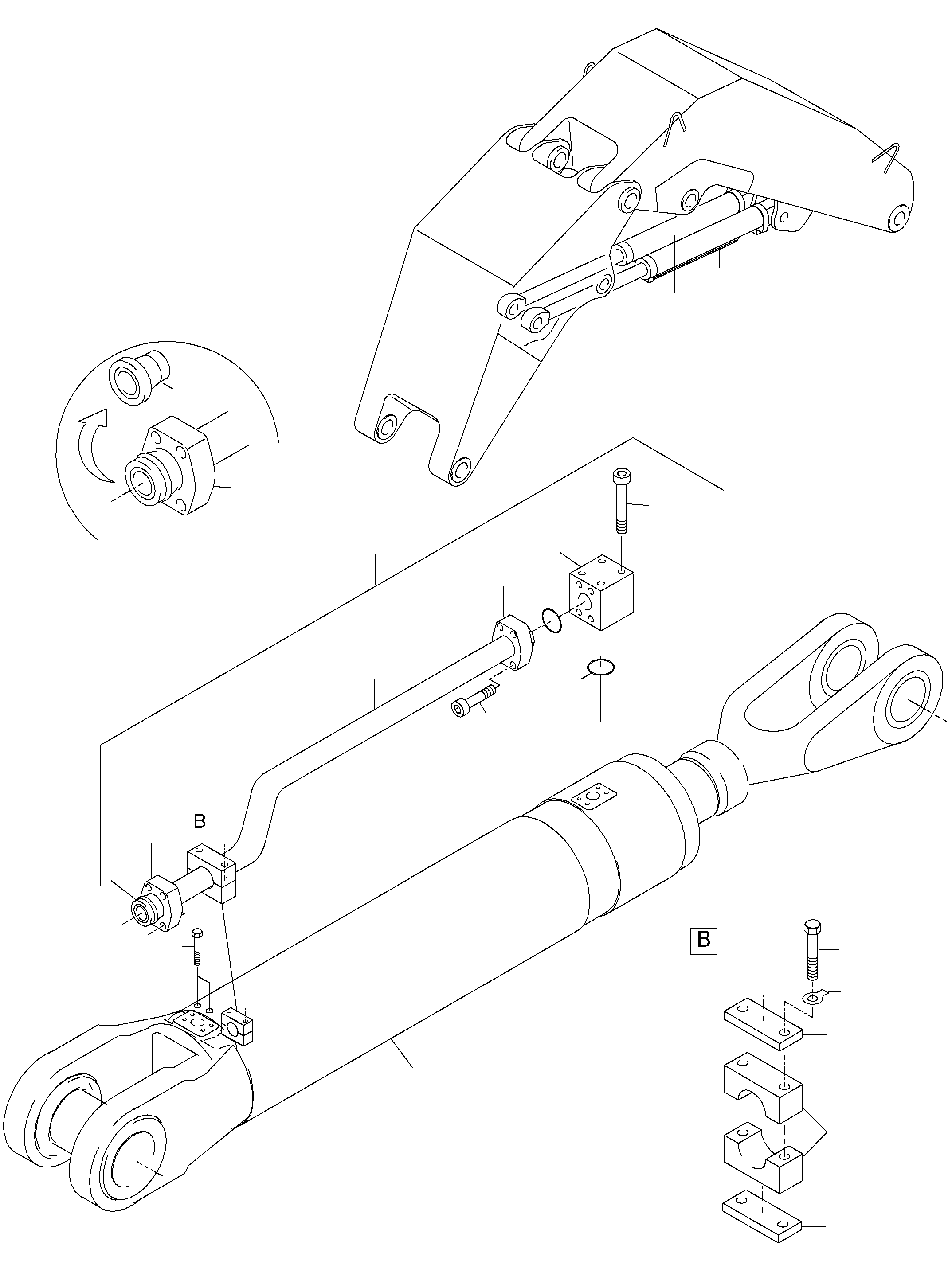 Komatsu parts book diagram for PC5500-6 S/N 15081: PIPING - STICK CYLINDER R.H. + L.H.