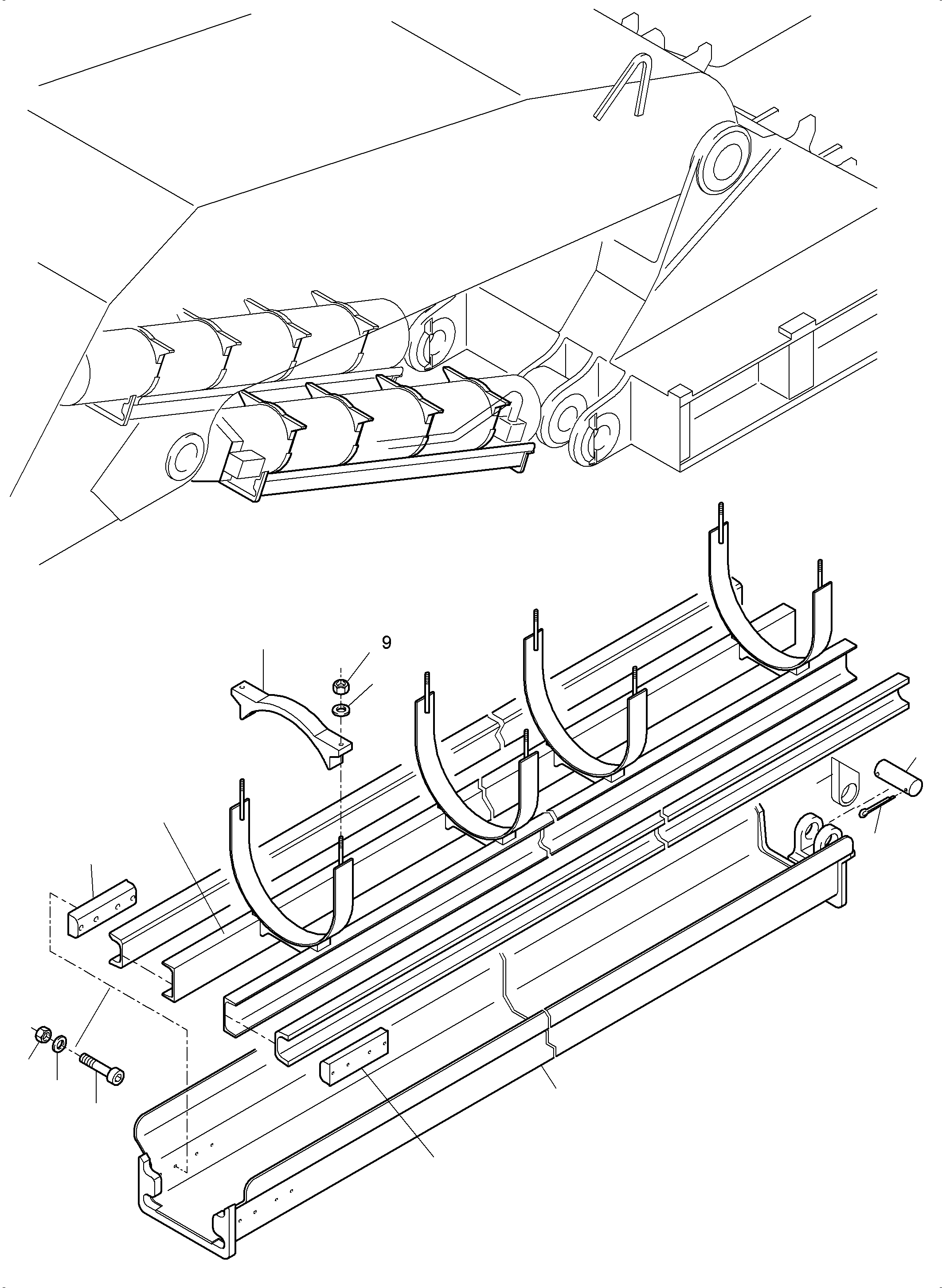 Komatsu parts book diagram for PC5500-6 S/N 15081: ROD PROTECTION, BOOM CYLINDER